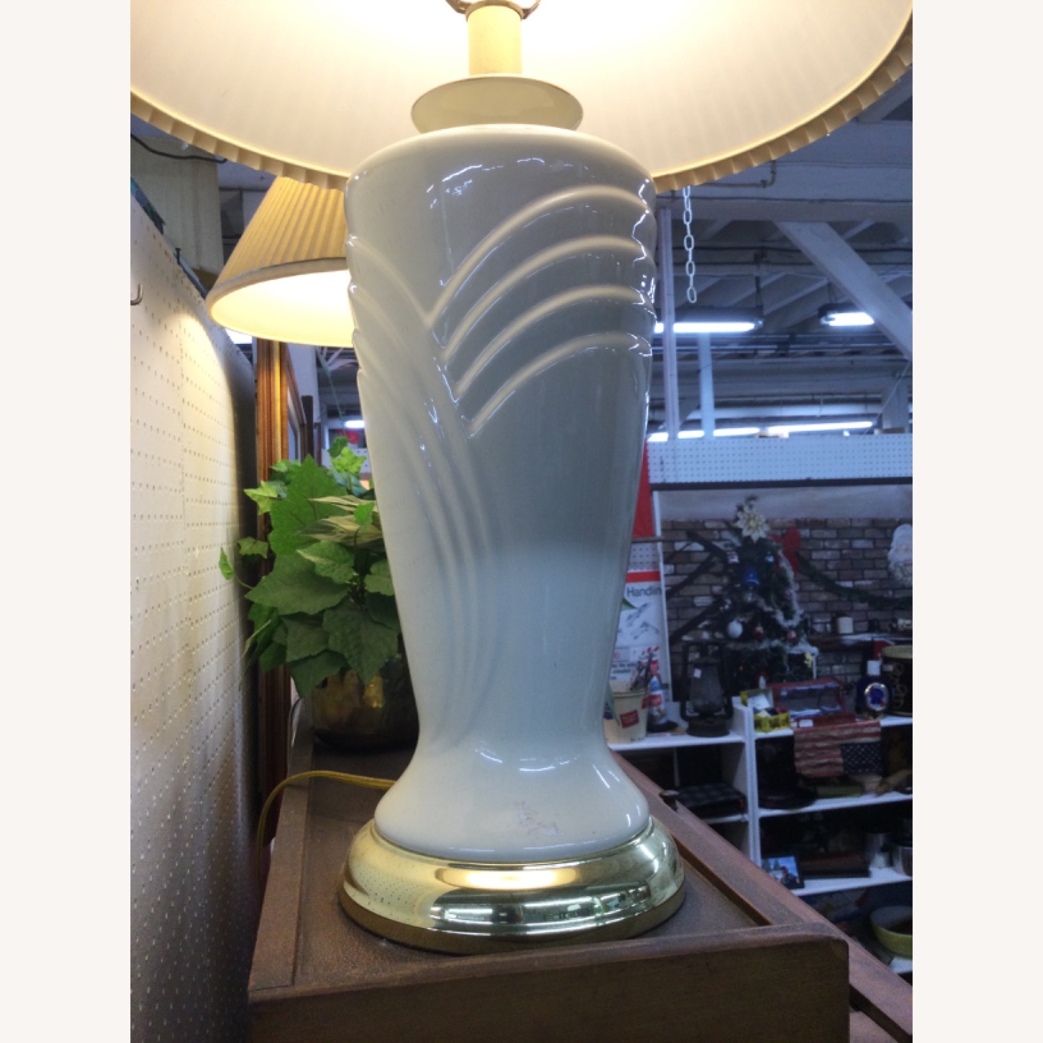 Postmodern Ceramic Table Lamp with Brass Base - image-14