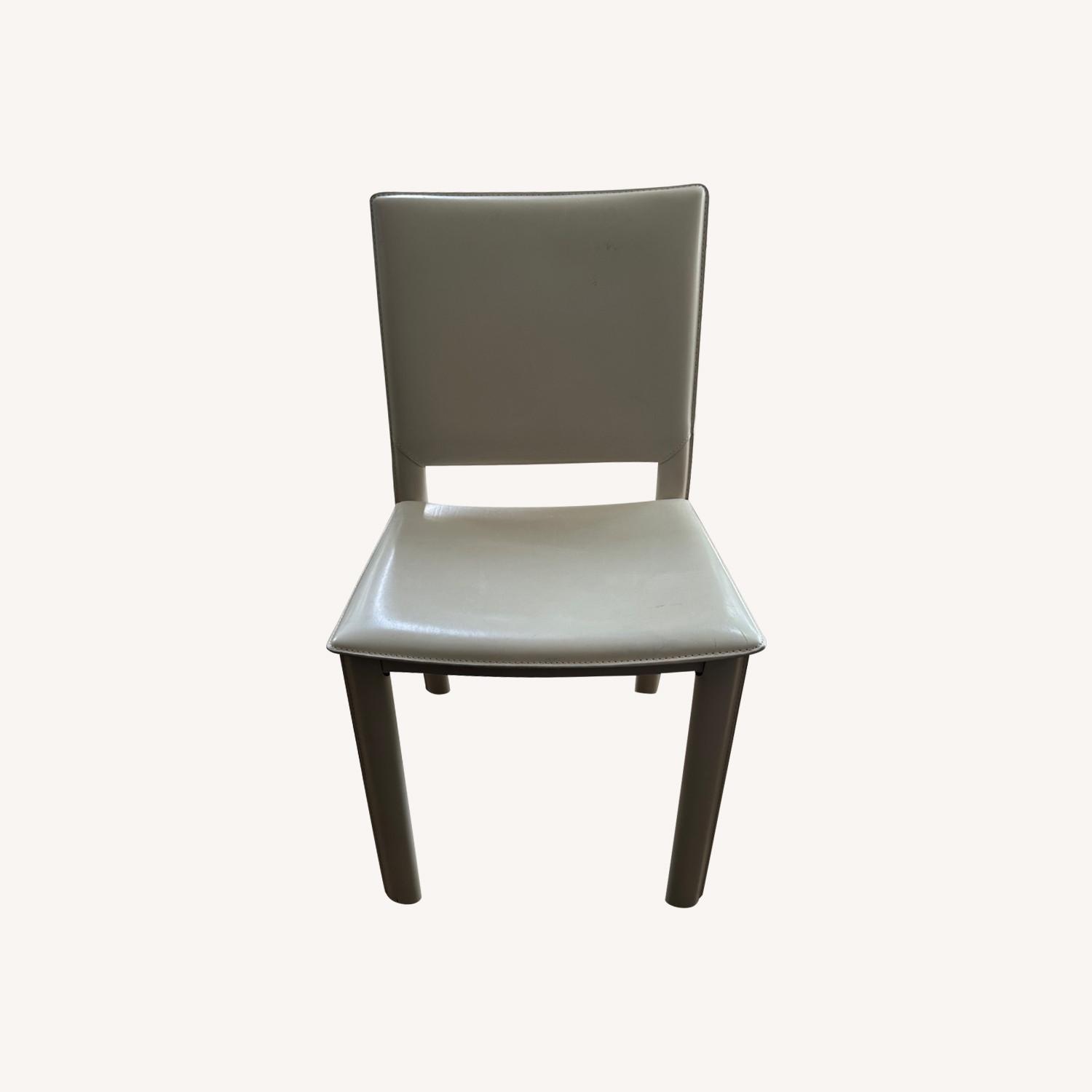 Room & Board Ivory Leather Dining Chairs - image-0