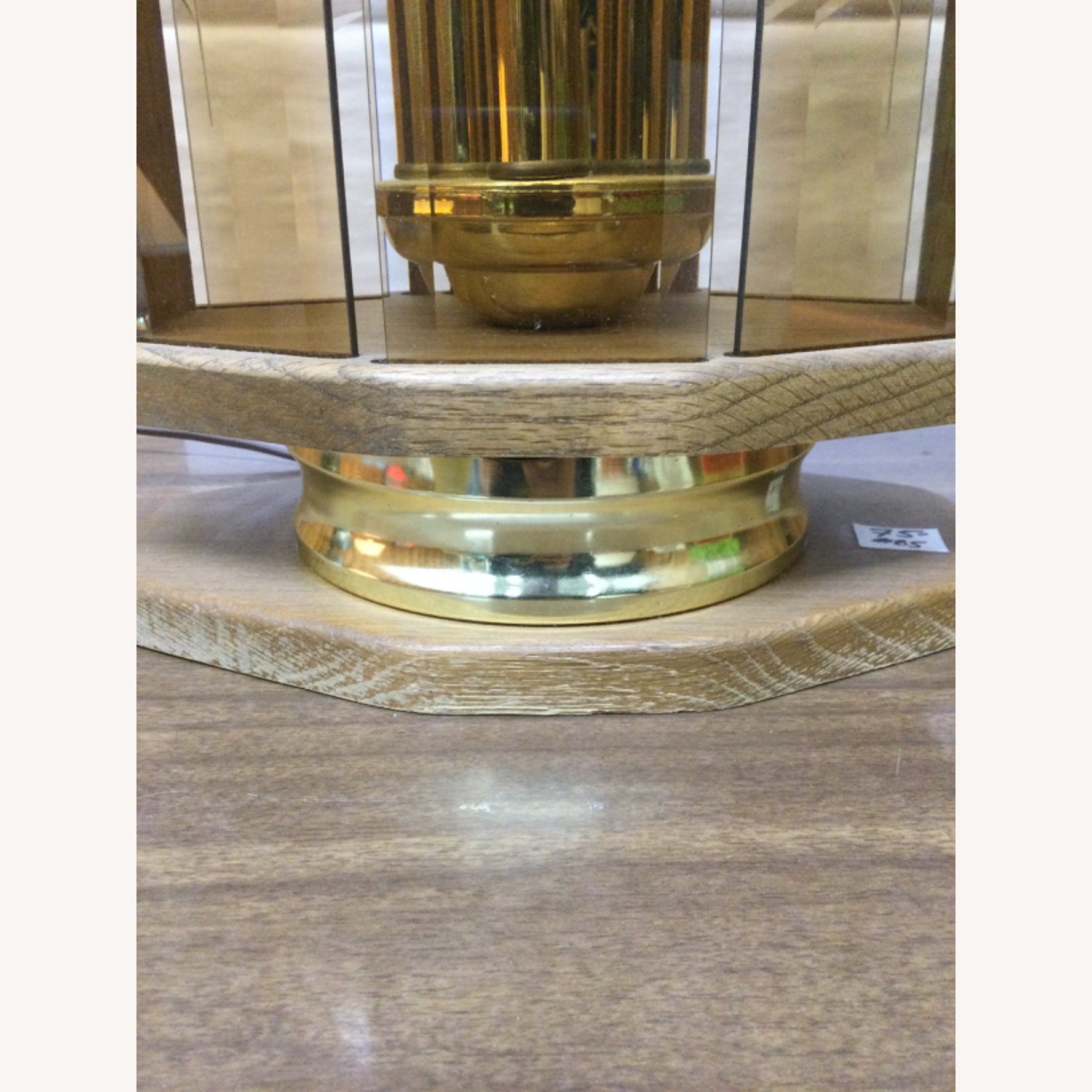 Vintage Table Lamp W Brass Accent & Pleated Shade - image-18
