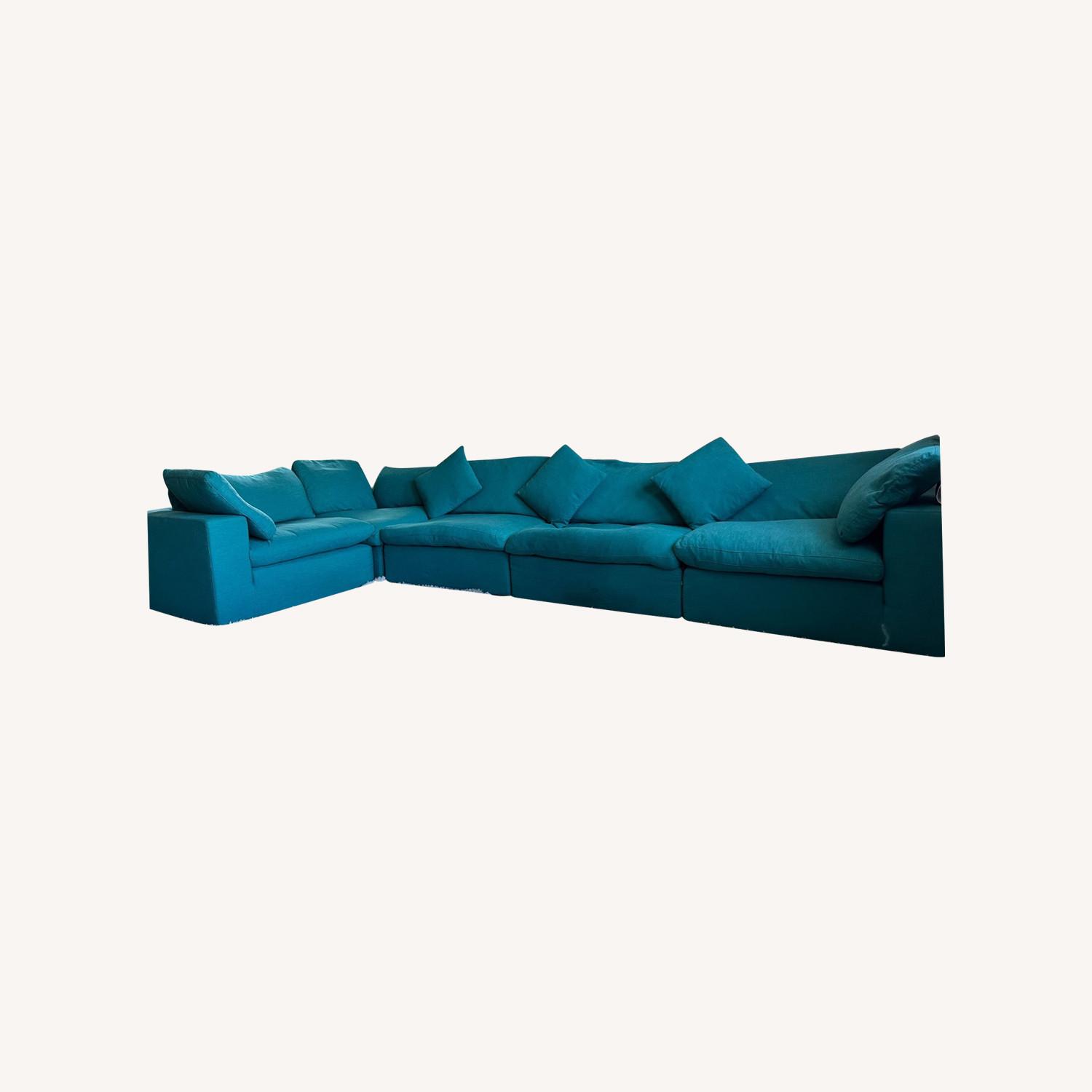 Commix Teal 5 Piece Sectional Sofa  - image-0