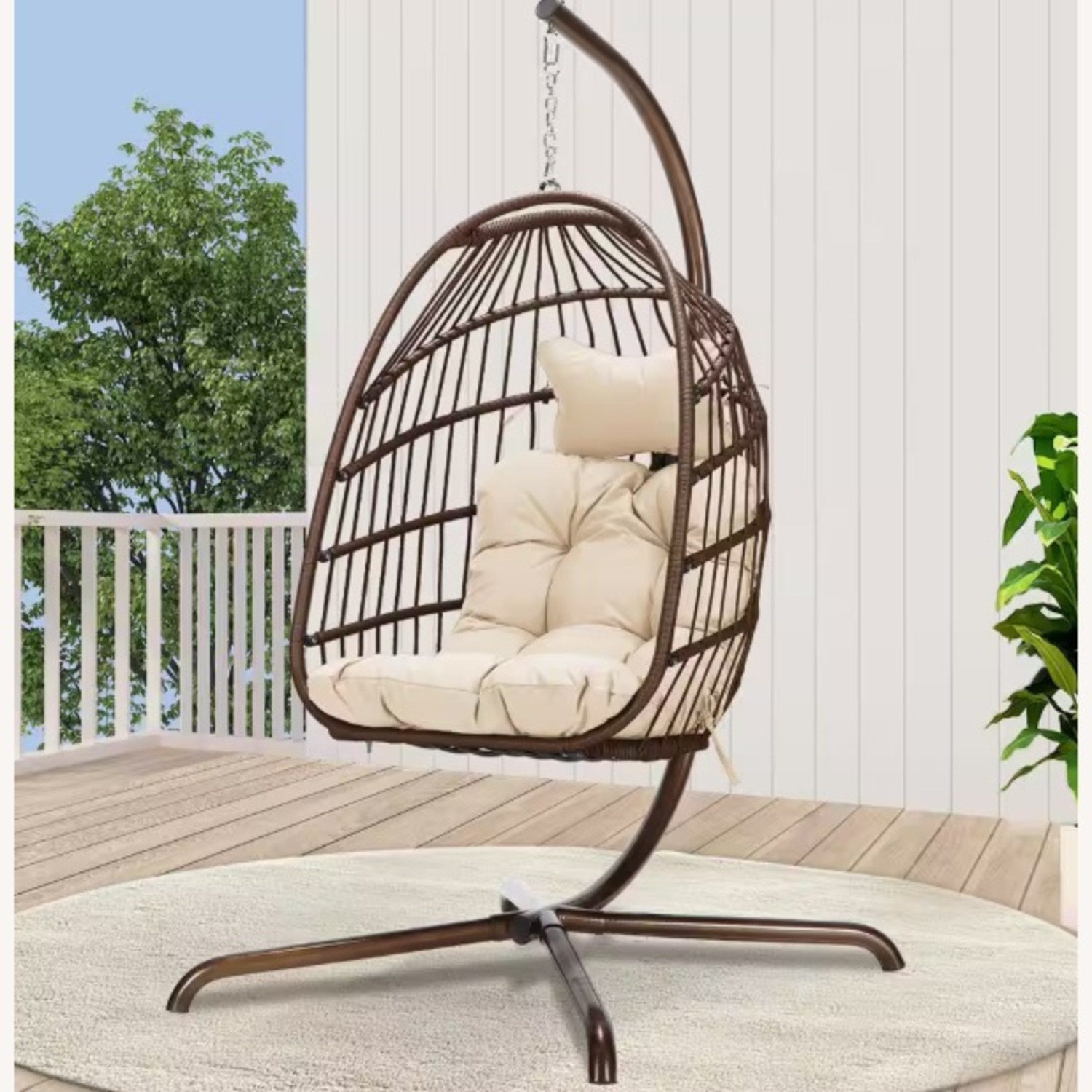 Radiata Hanging Egg Chair with Stand - image-7