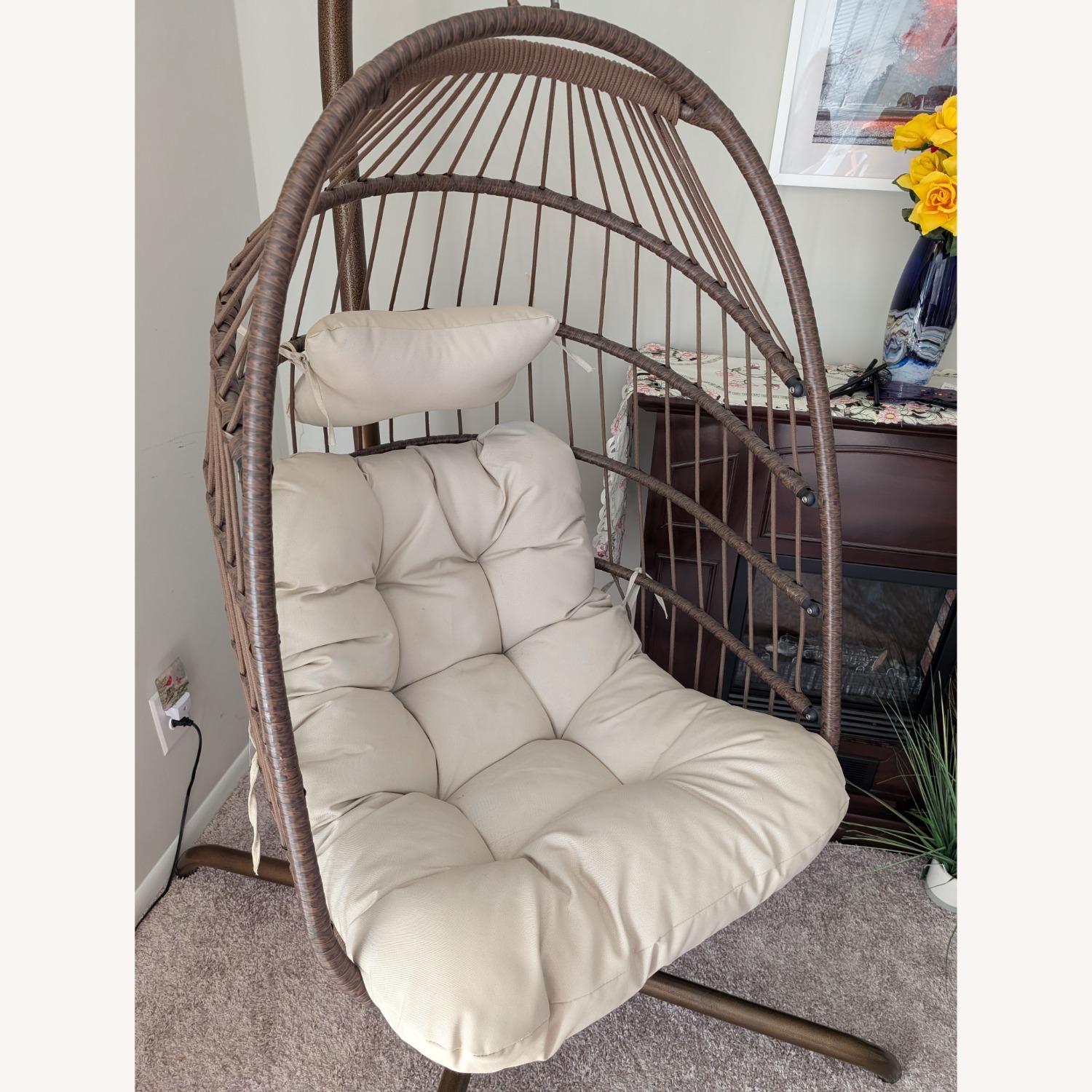 Radiata Hanging Egg Chair with Stand - image-2