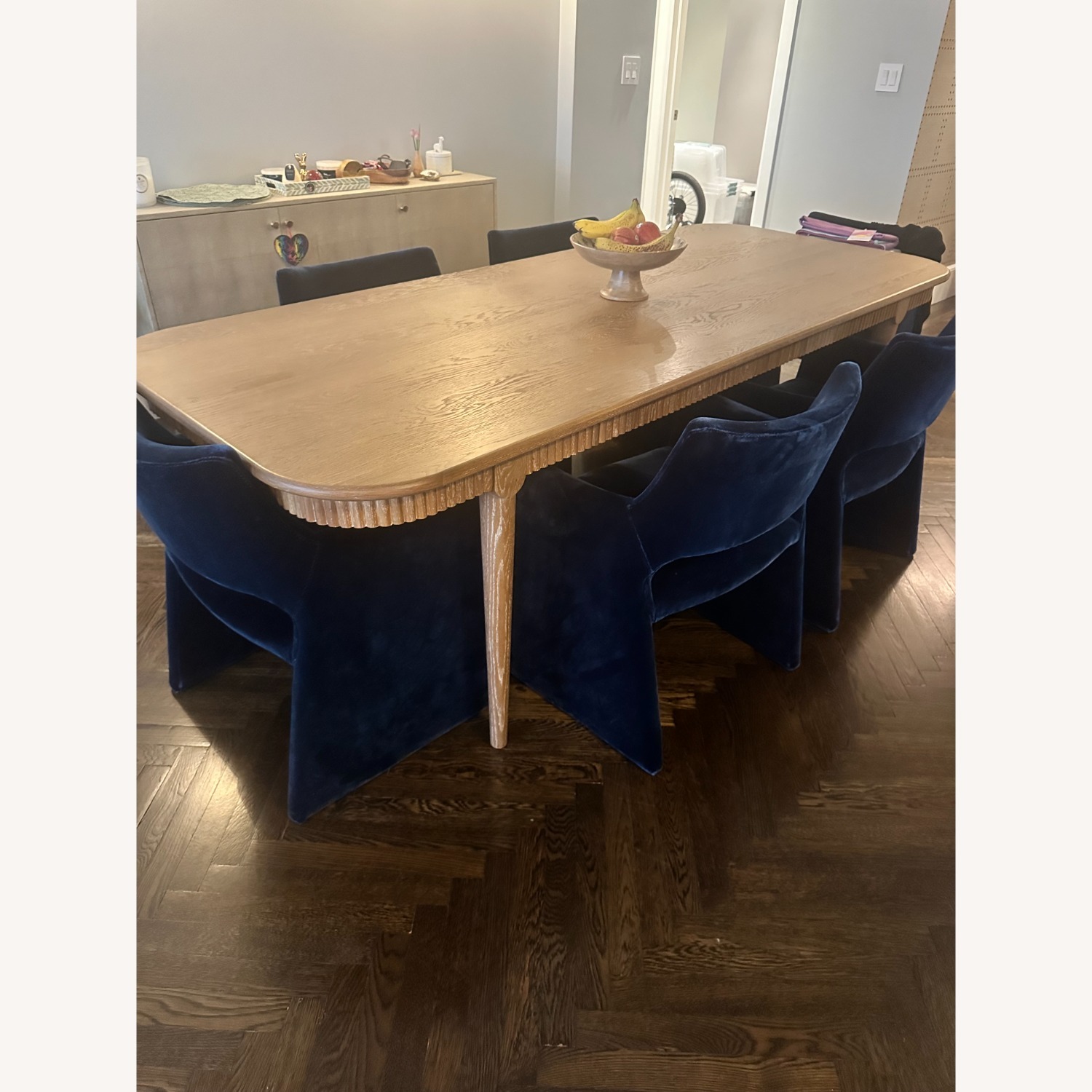 CB2 Providence 90" Rectangular Cerused Oak Wood Dining Table - image-1
