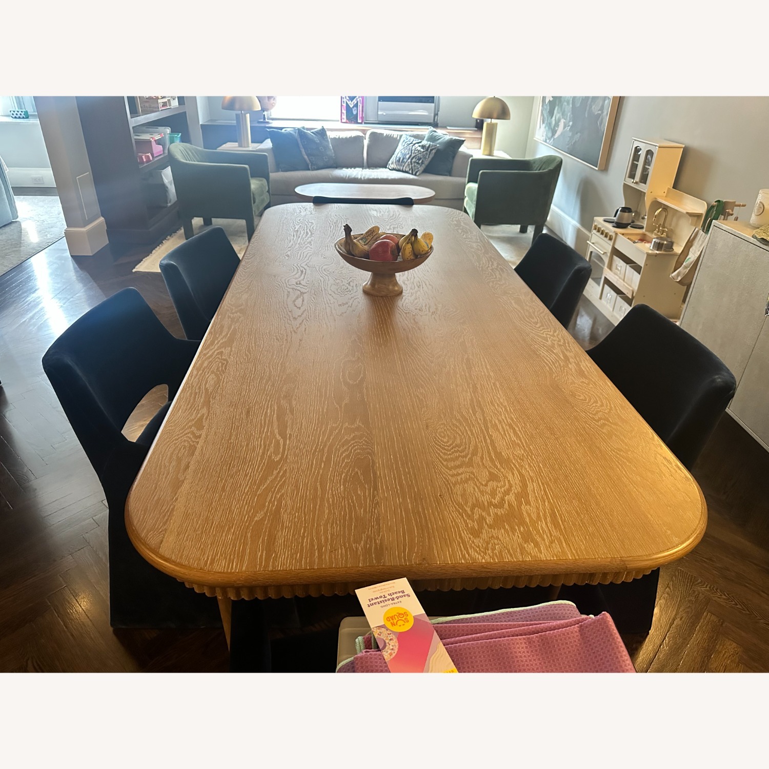 CB2 Providence 90" Rectangular Cerused Oak Wood Dining Table - image-2