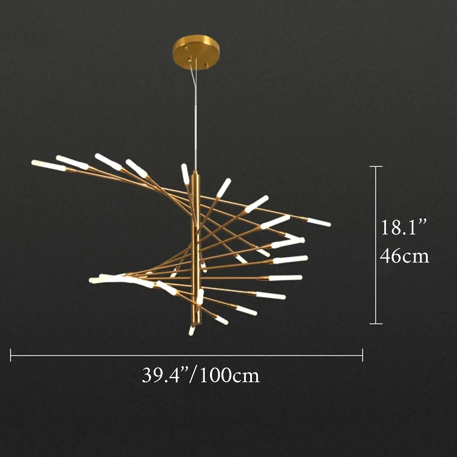 Duplex Firework Shape LED Chandelier, 39.4' - image-5