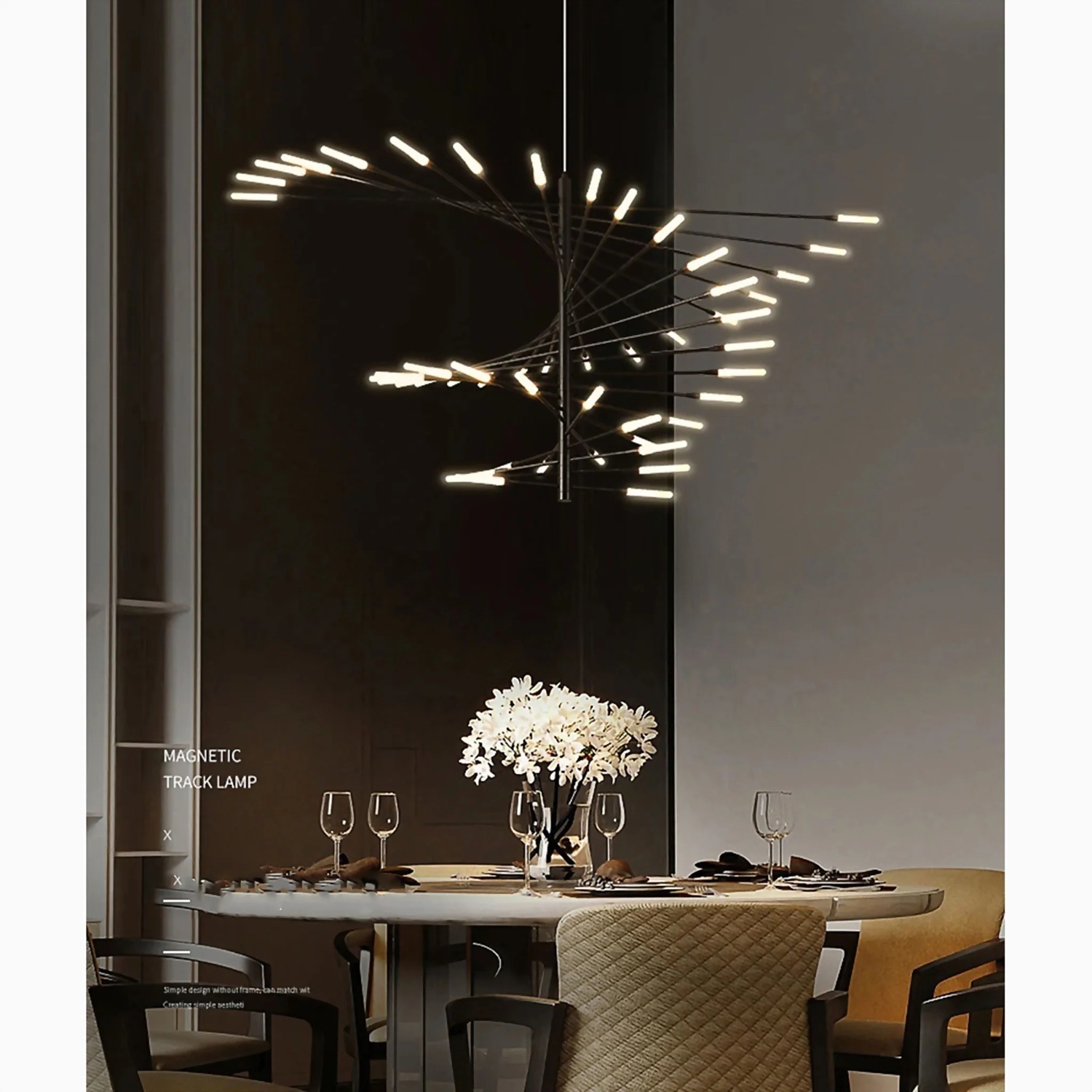 Duplex Firework Shape LED Chandelier, 39.4' - image-3