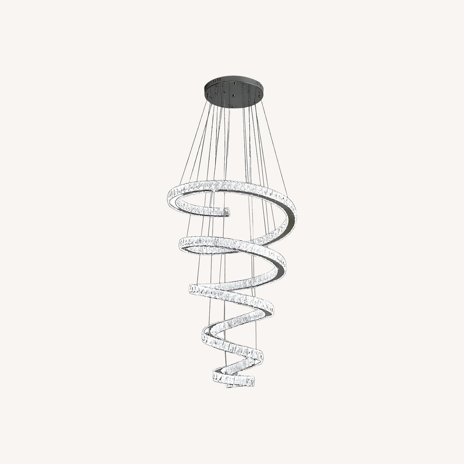 Long Spiral Hanging Crystal Chandelier Dia100 - image-0