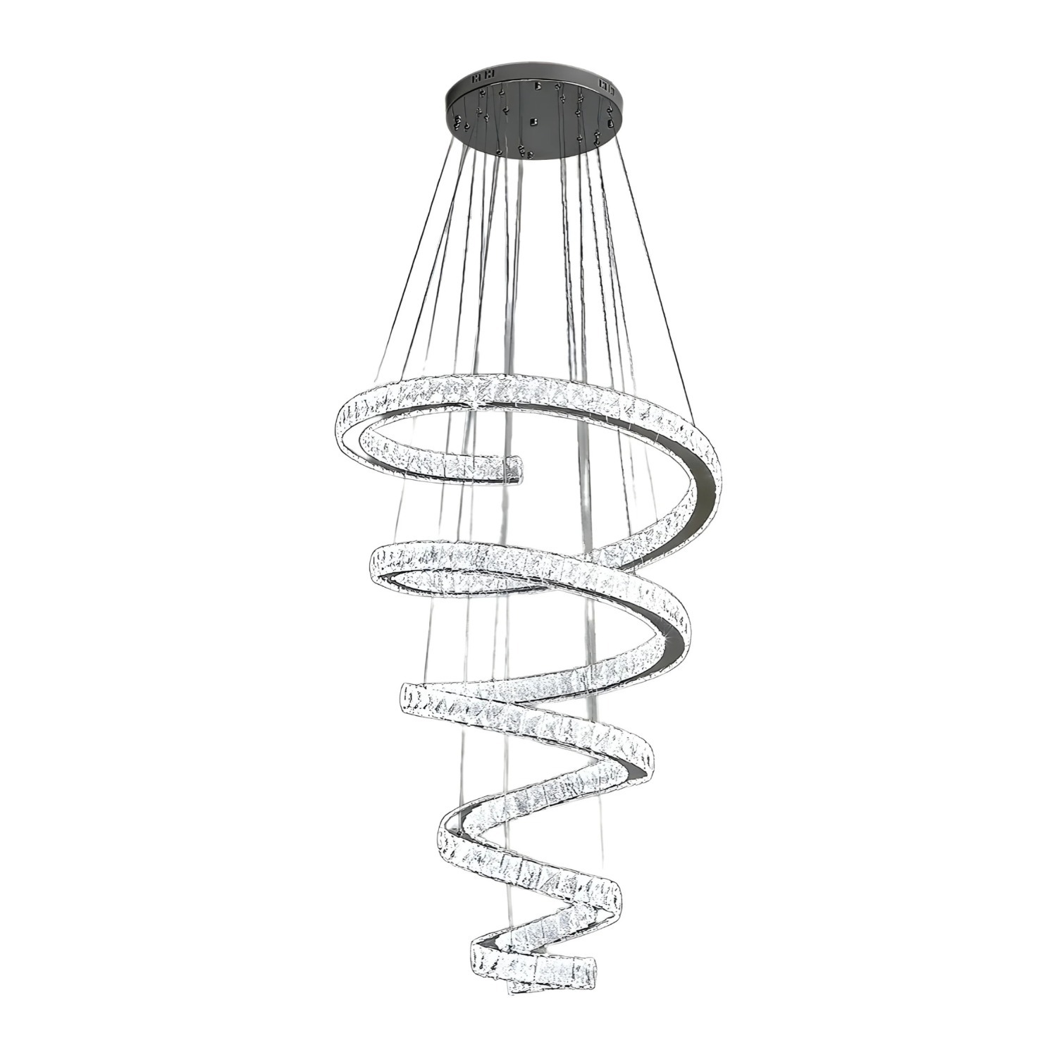 Long Spiral Hanging Crystal Chandelier Dia100 - image-1