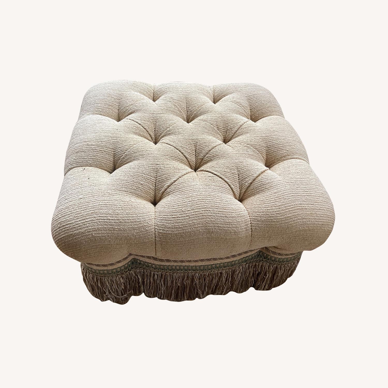 Ottoman with Fringe - Beige - image-0
