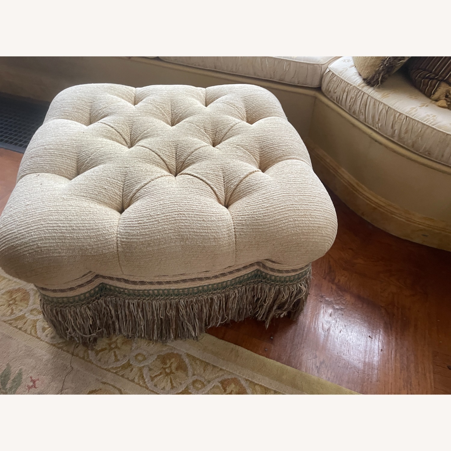 Ottoman with Fringe - Beige - image-2