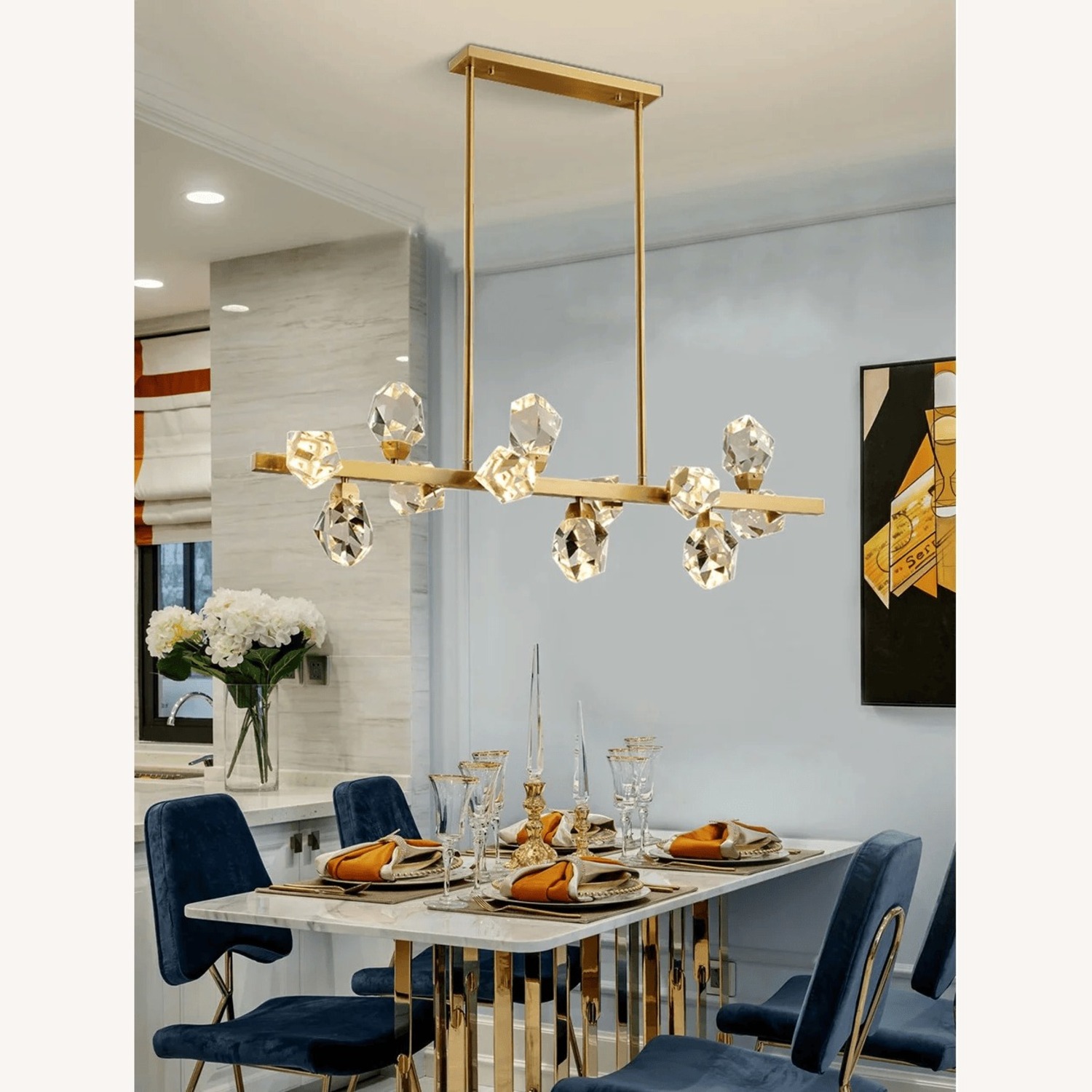 Linear Diamond Crystal Chandelier - image-2