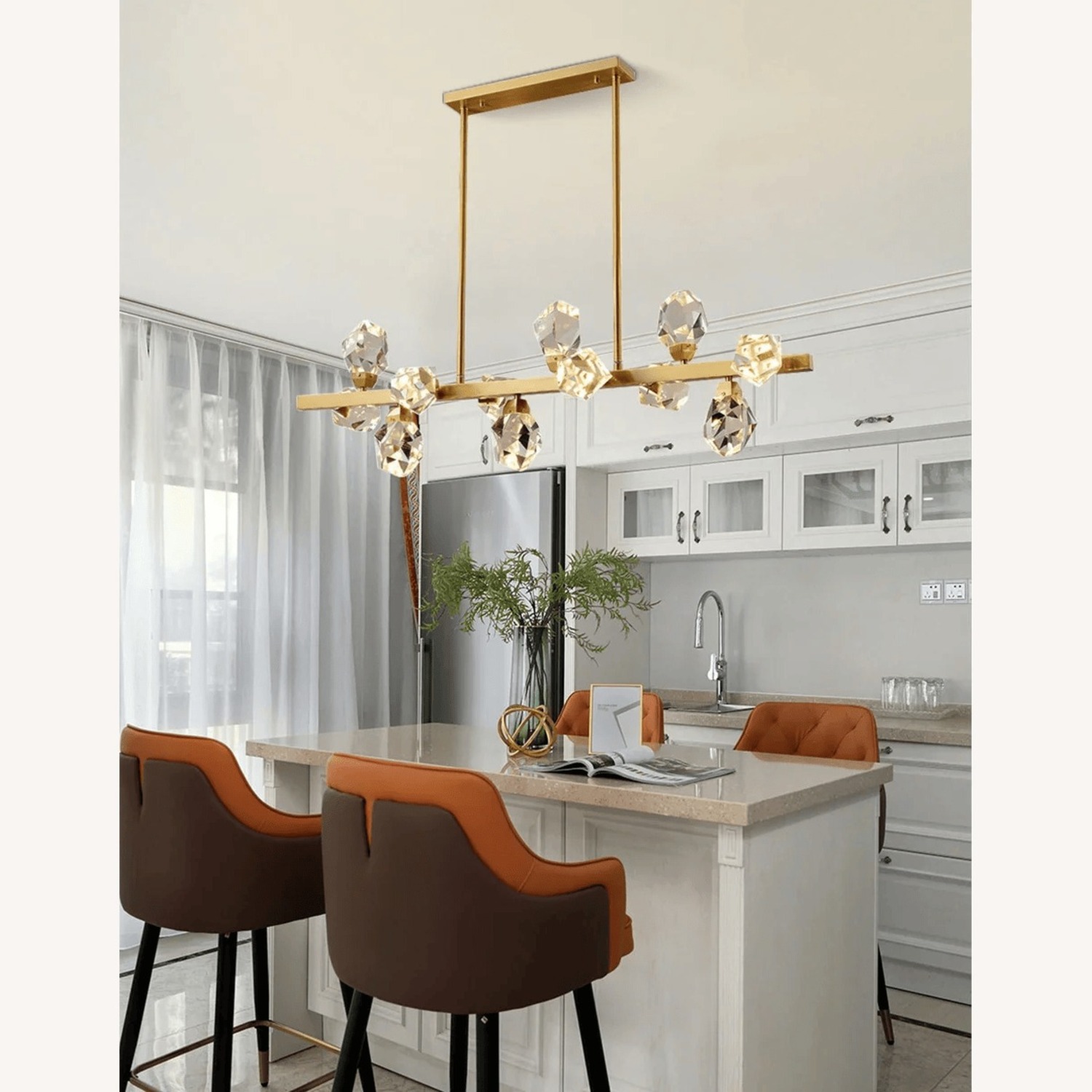Linear Diamond Crystal Chandelier - image-1