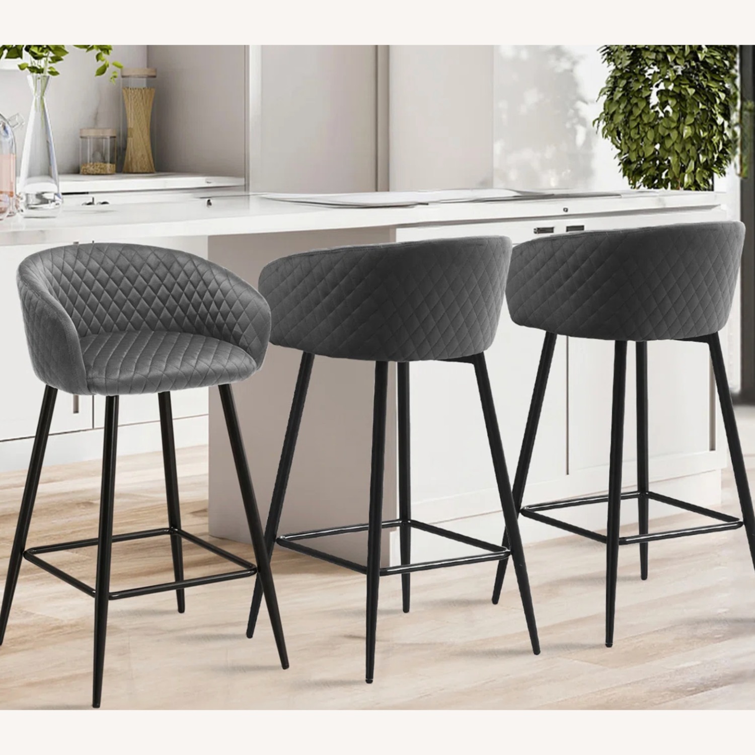 Wayfair Osny 26'' Black Bar Stool (Set of 3)  - image-1