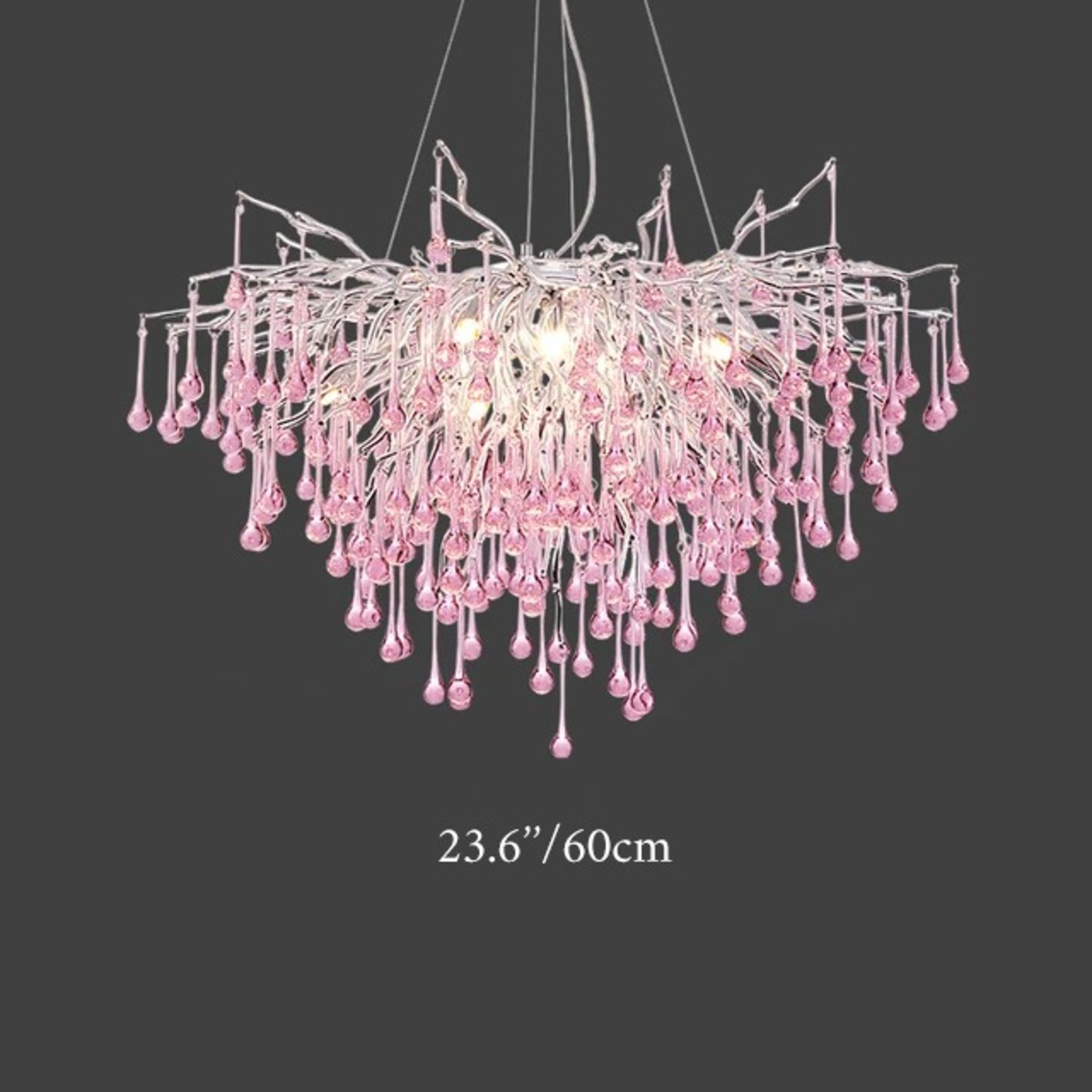 Modern Pink Crystal Chandelier - image-6