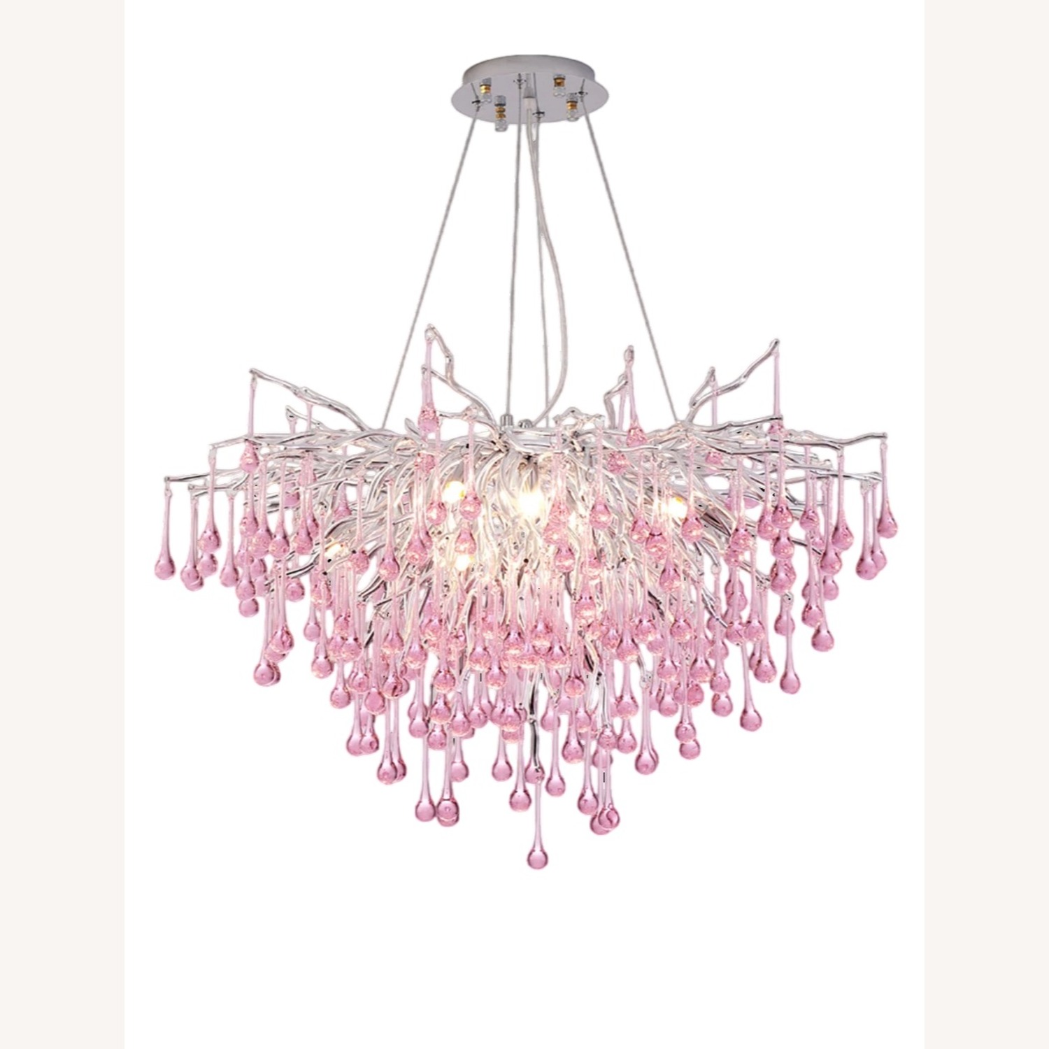 Modern Pink Crystal Chandelier - image-1