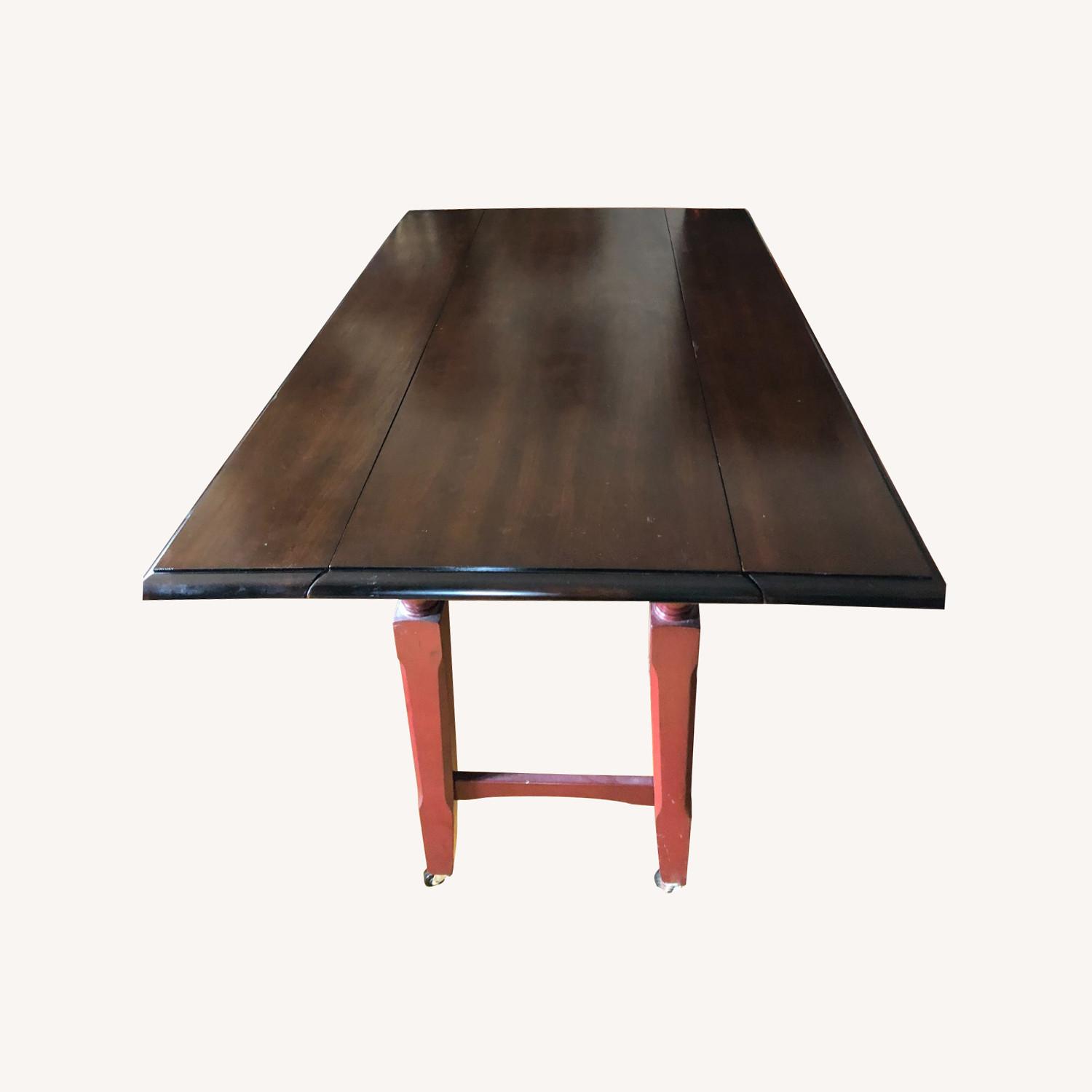Two-Tone Dining Table with Two Drop Leaves - image-0