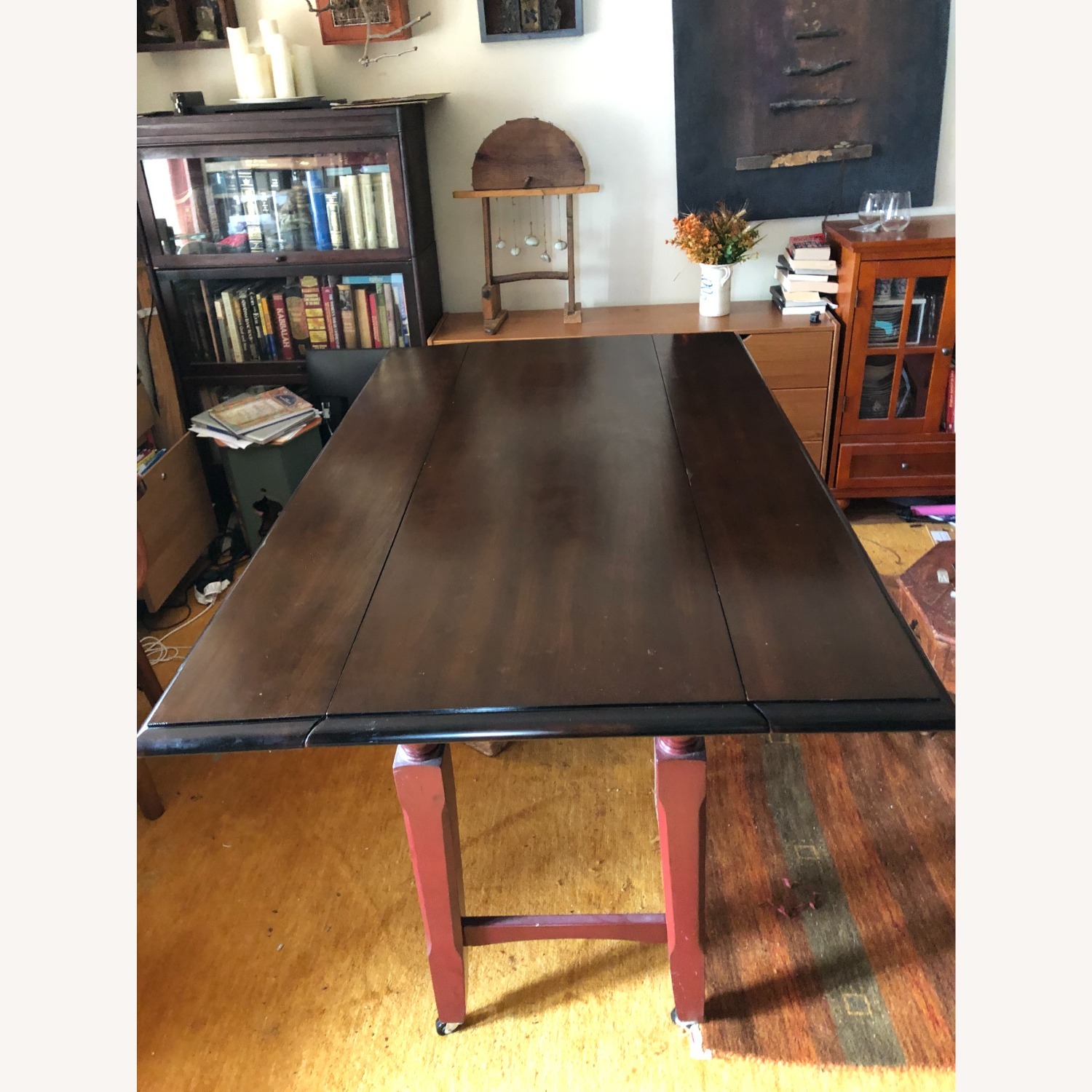 Two-Tone Dining Table with Two Drop Leaves - image-1