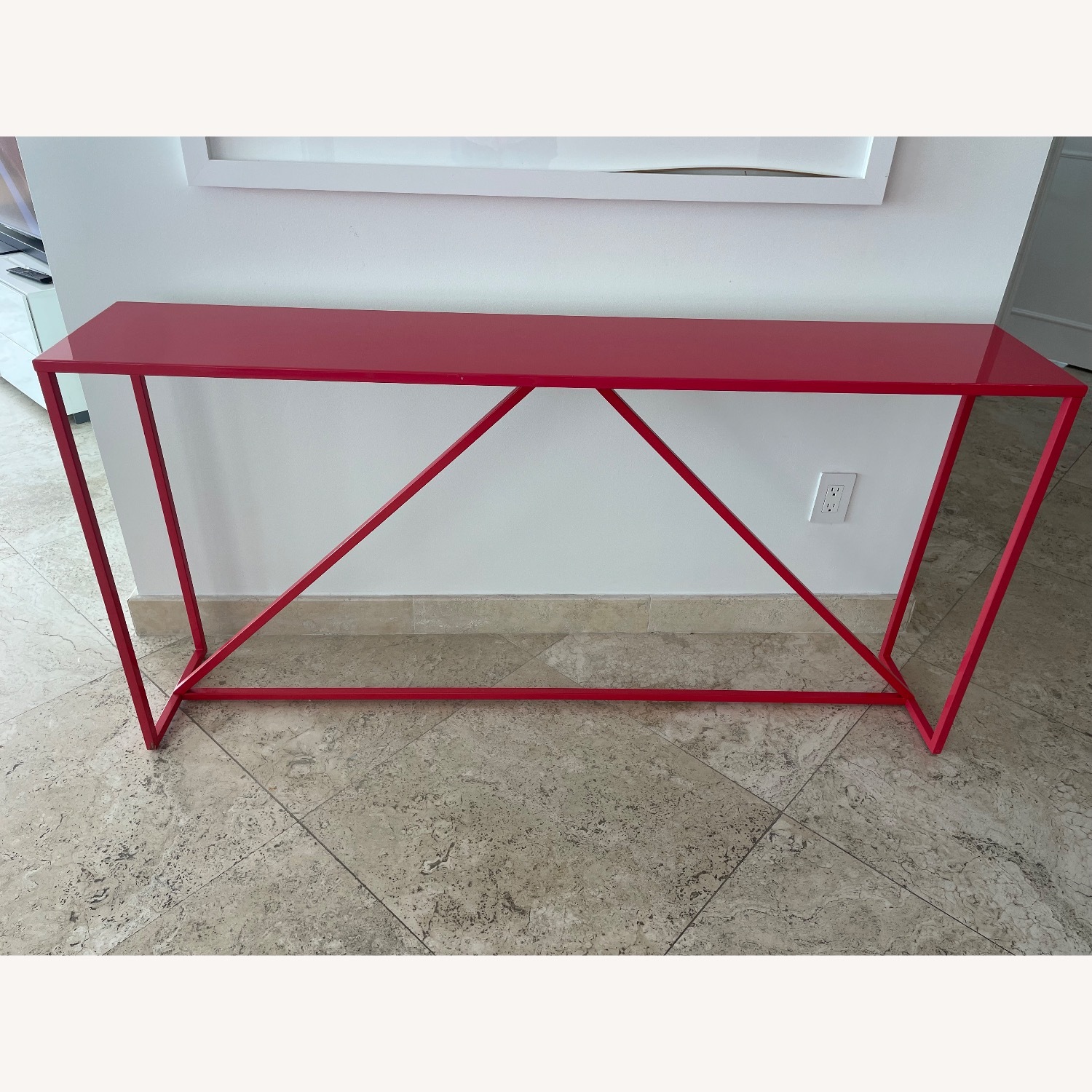 Blu Dot Strut Console Table Rare Color Raspberry - image-9