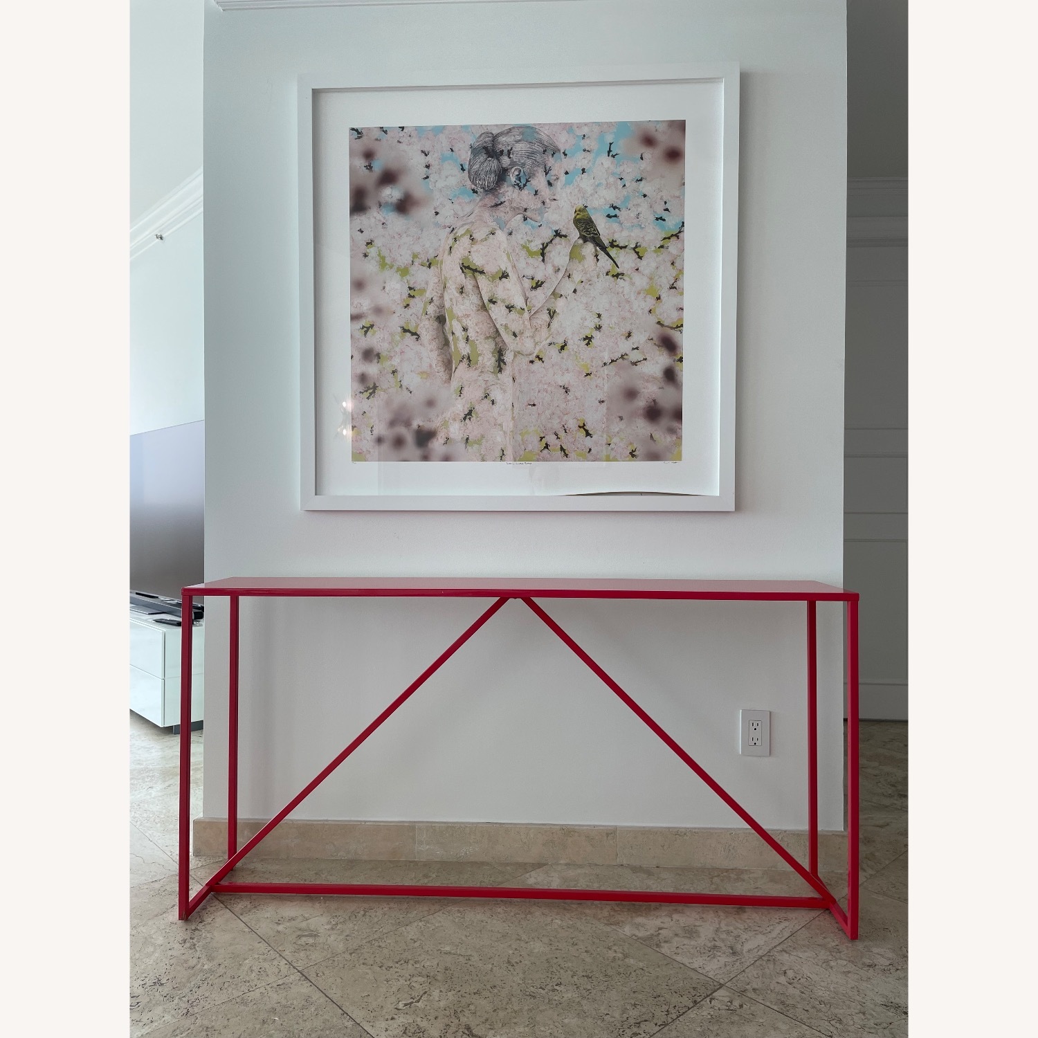 Blu Dot Strut Console Table Rare Color Raspberry - image-1
