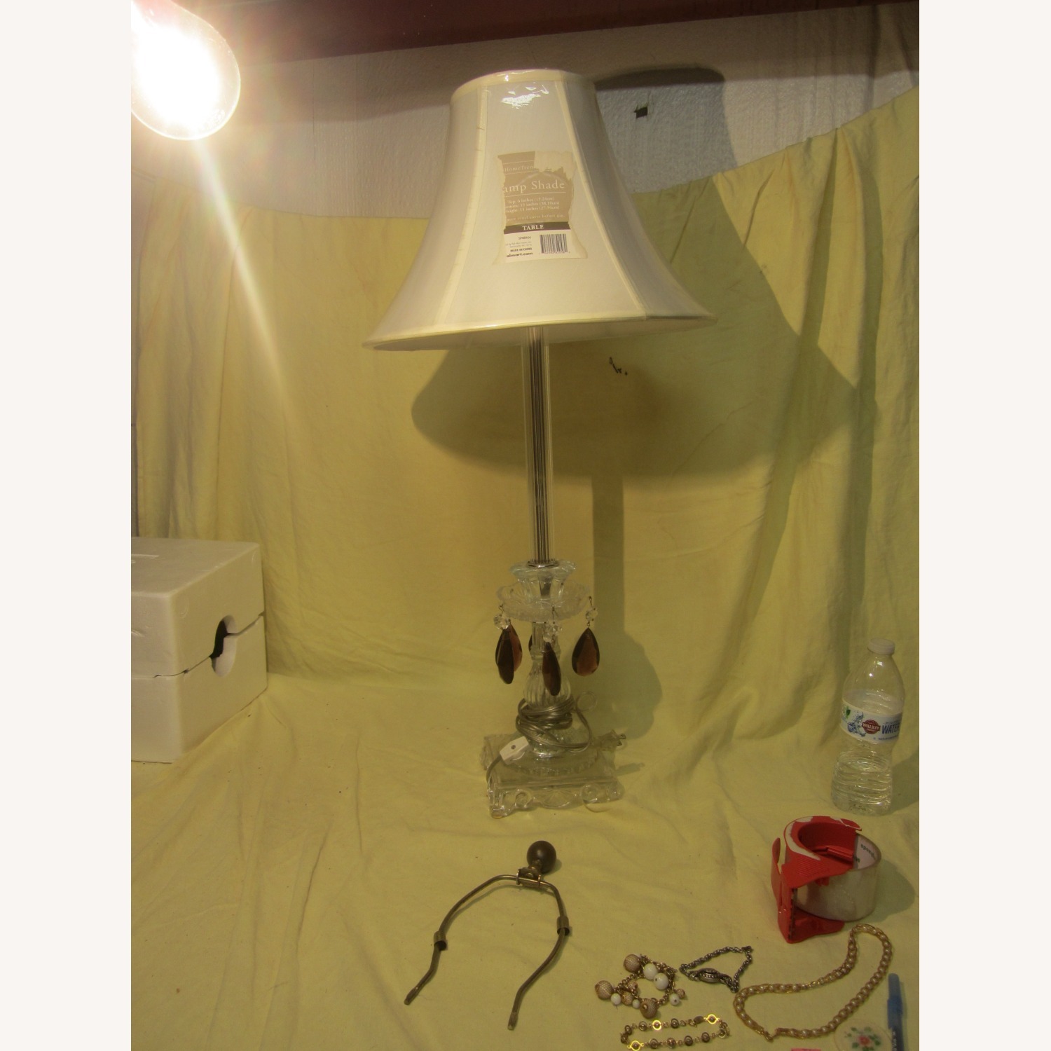 50'S HollyWood Regency Crystal Boudior Lamp - image-9