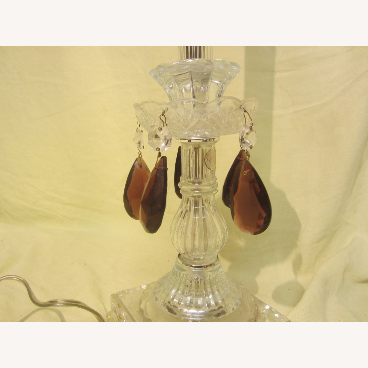 50'S HollyWood Regency Crystal Boudior Lamp - image-3