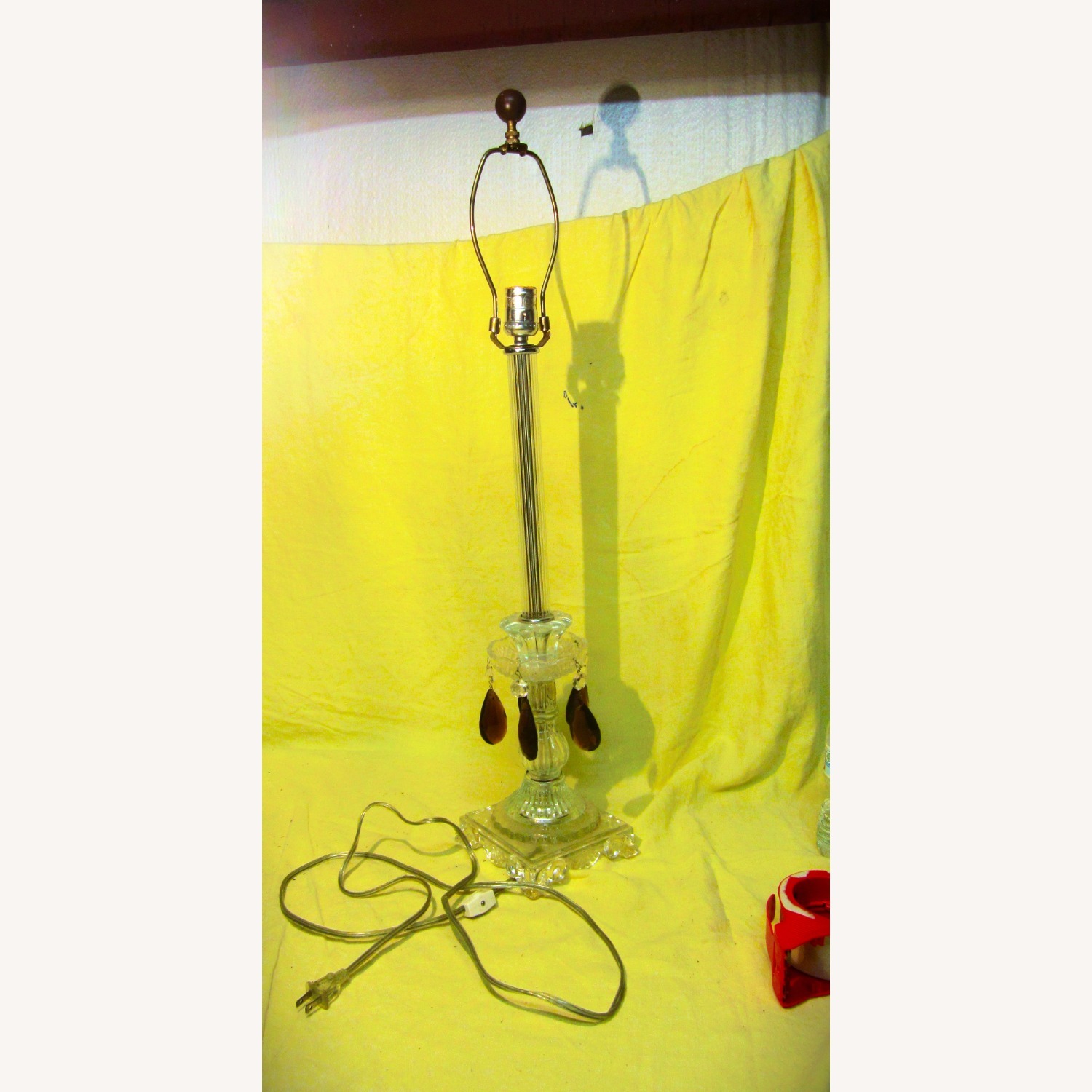 50'S HollyWood Regency Crystal Boudior Lamp - image-1