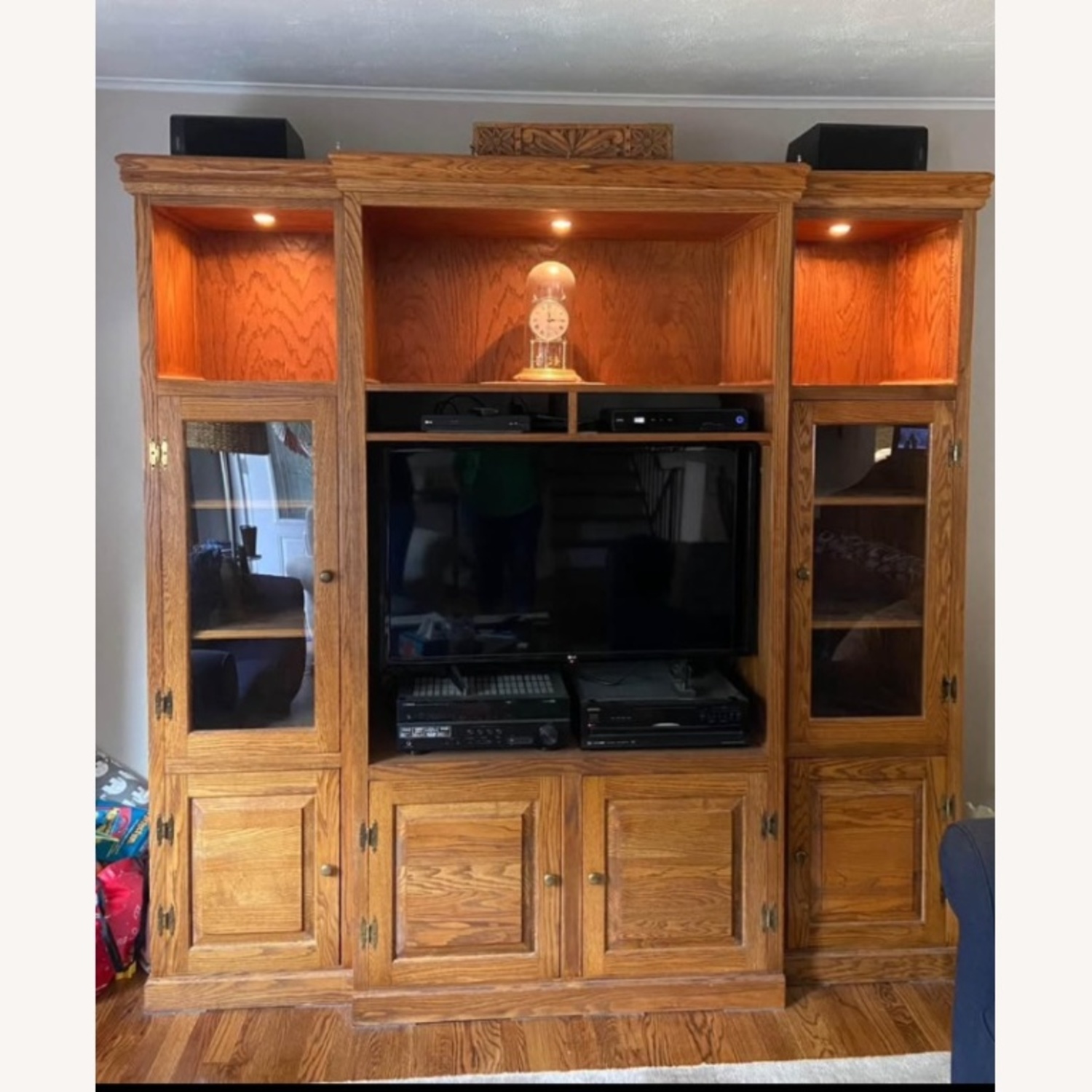 Solid Oak Entertainment Center - image-4
