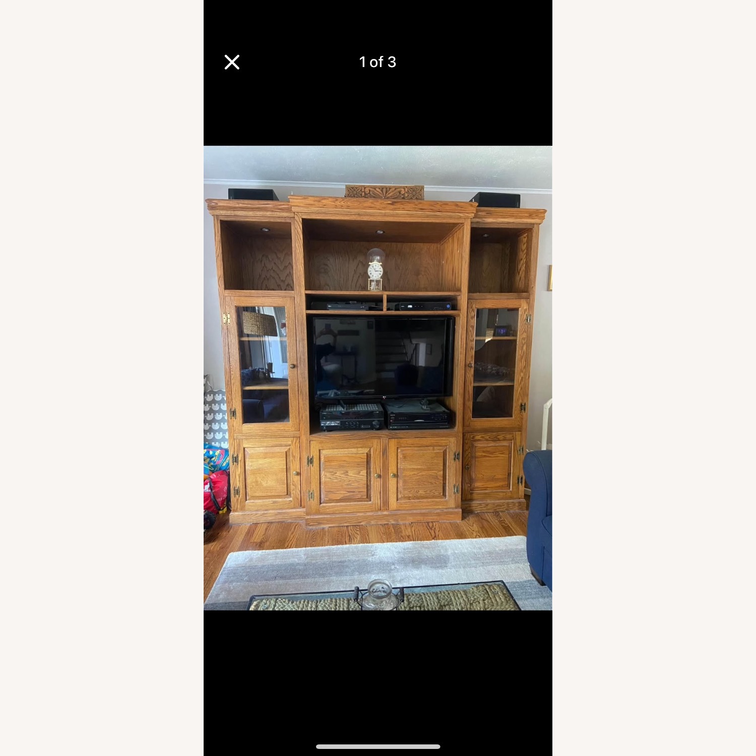 Solid Oak Entertainment Center - image-3