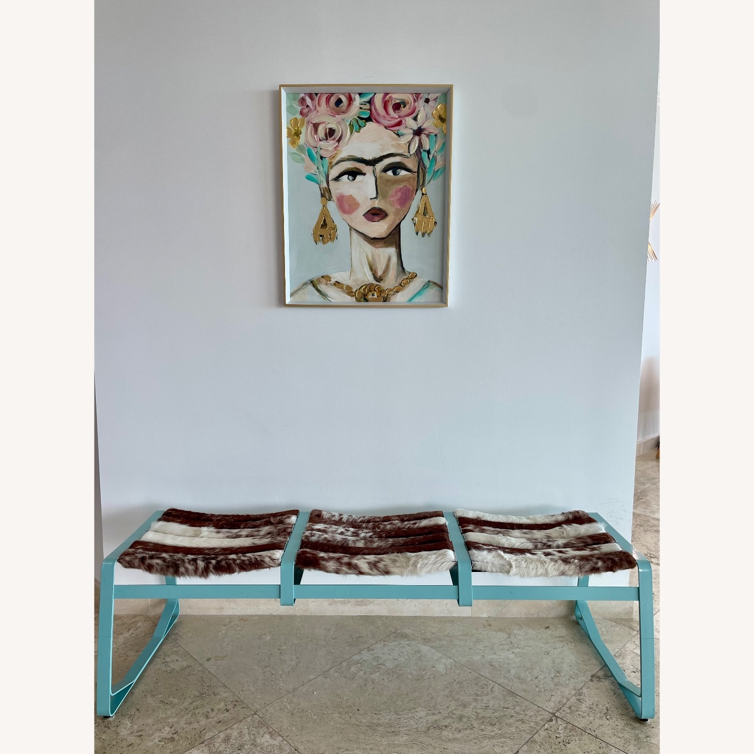 Cowhide Modern Bench - image-1