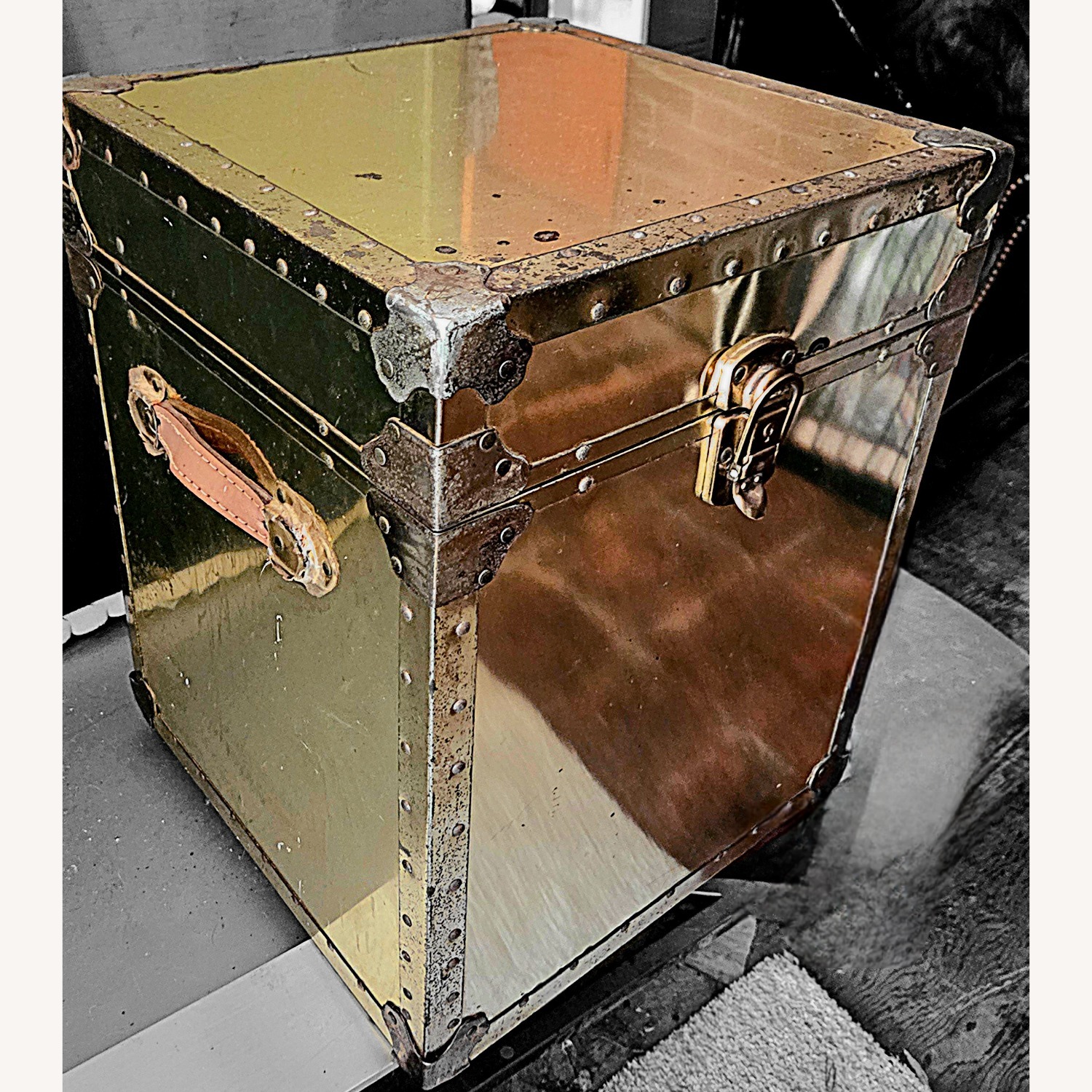 Antique Brass Hope Chest with Keys - image-3