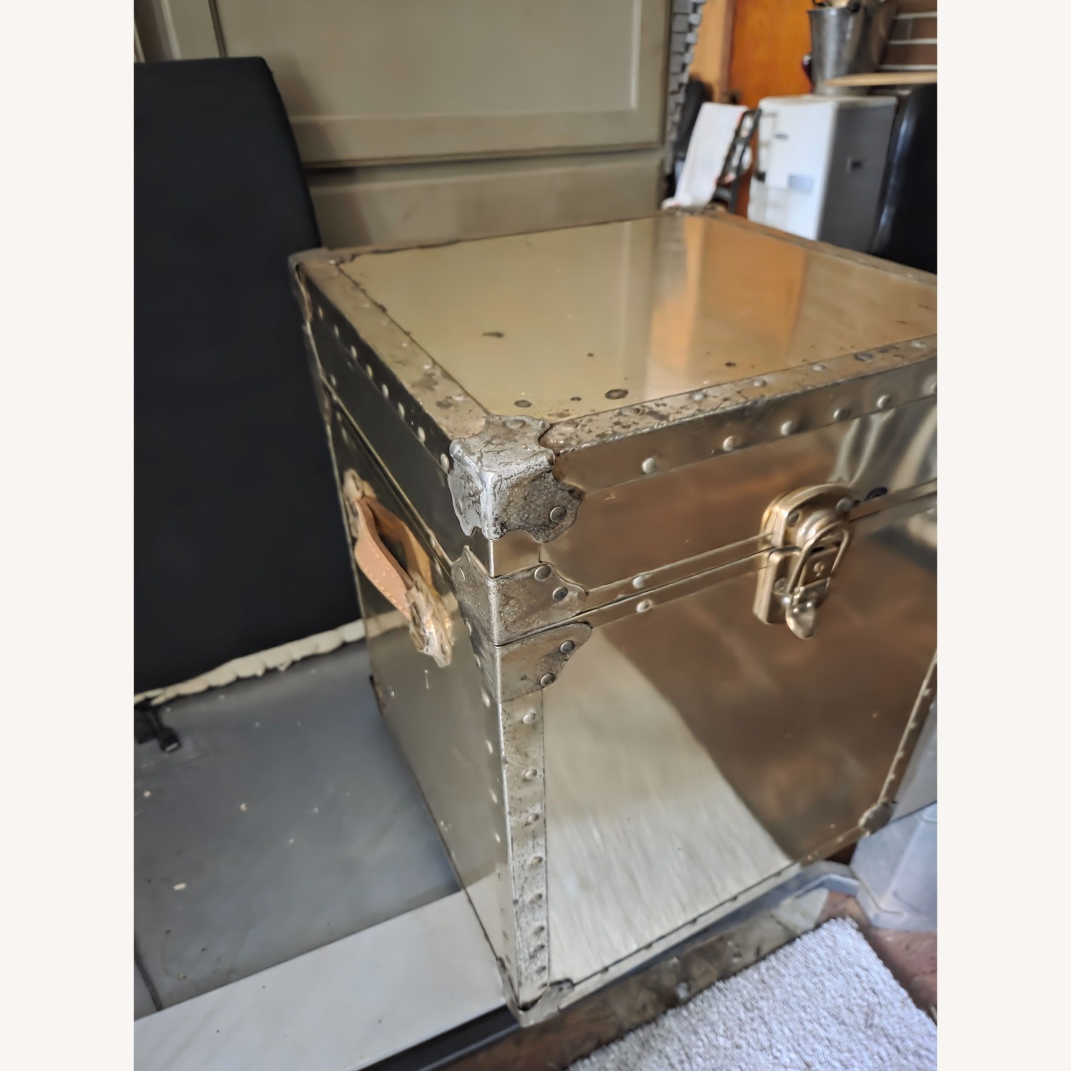 Antique Brass Hope Chest with Keys - image-1