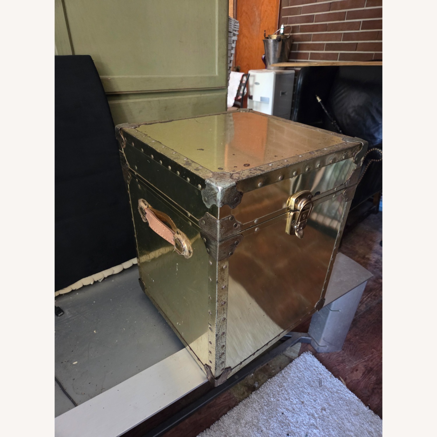 Antique Brass Hope Chest with Keys - image-4