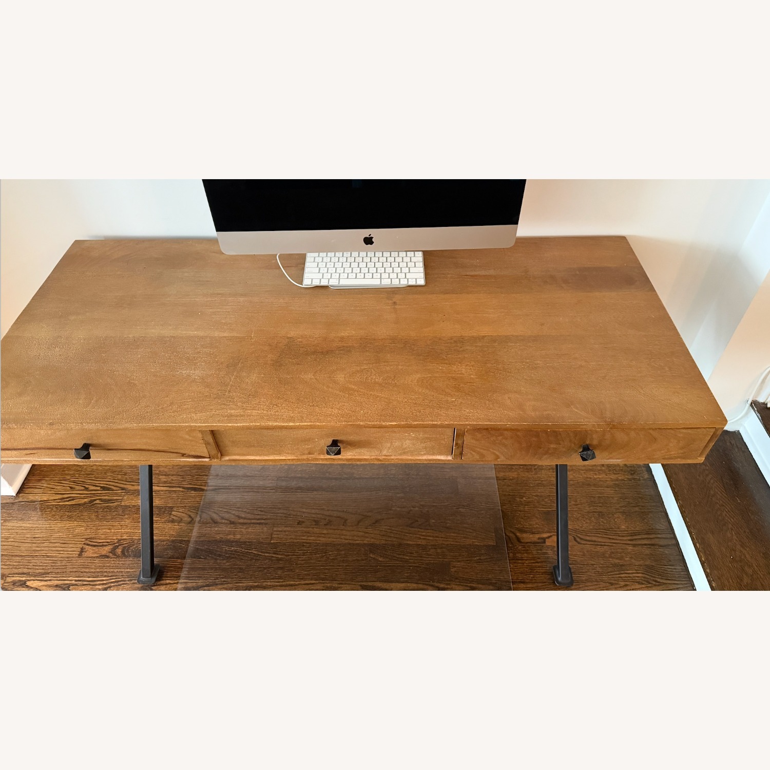 Pottery Barn Rustic Desk with Metal Hardware - image-2
