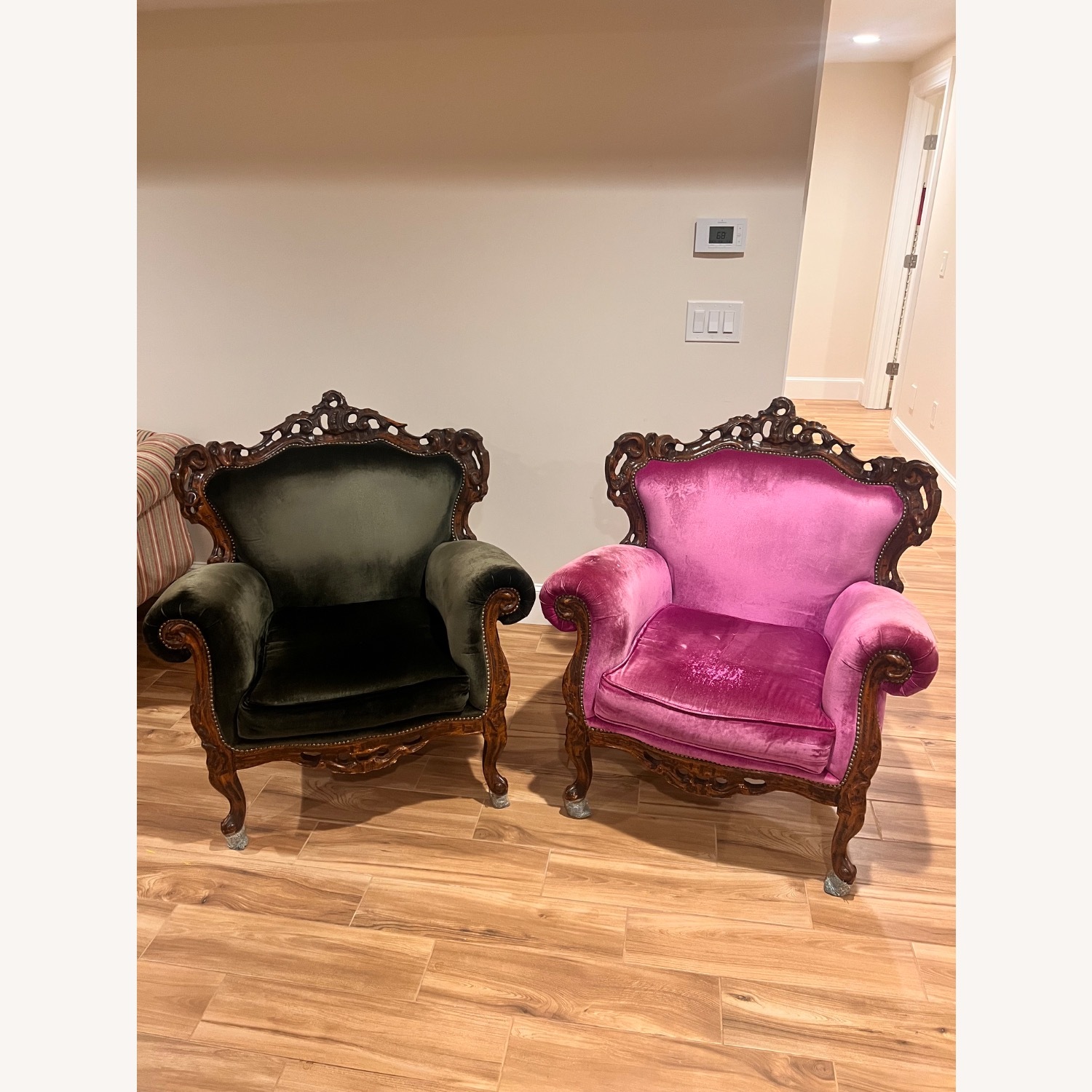 Antique Arm Chair in Suede  - image-3