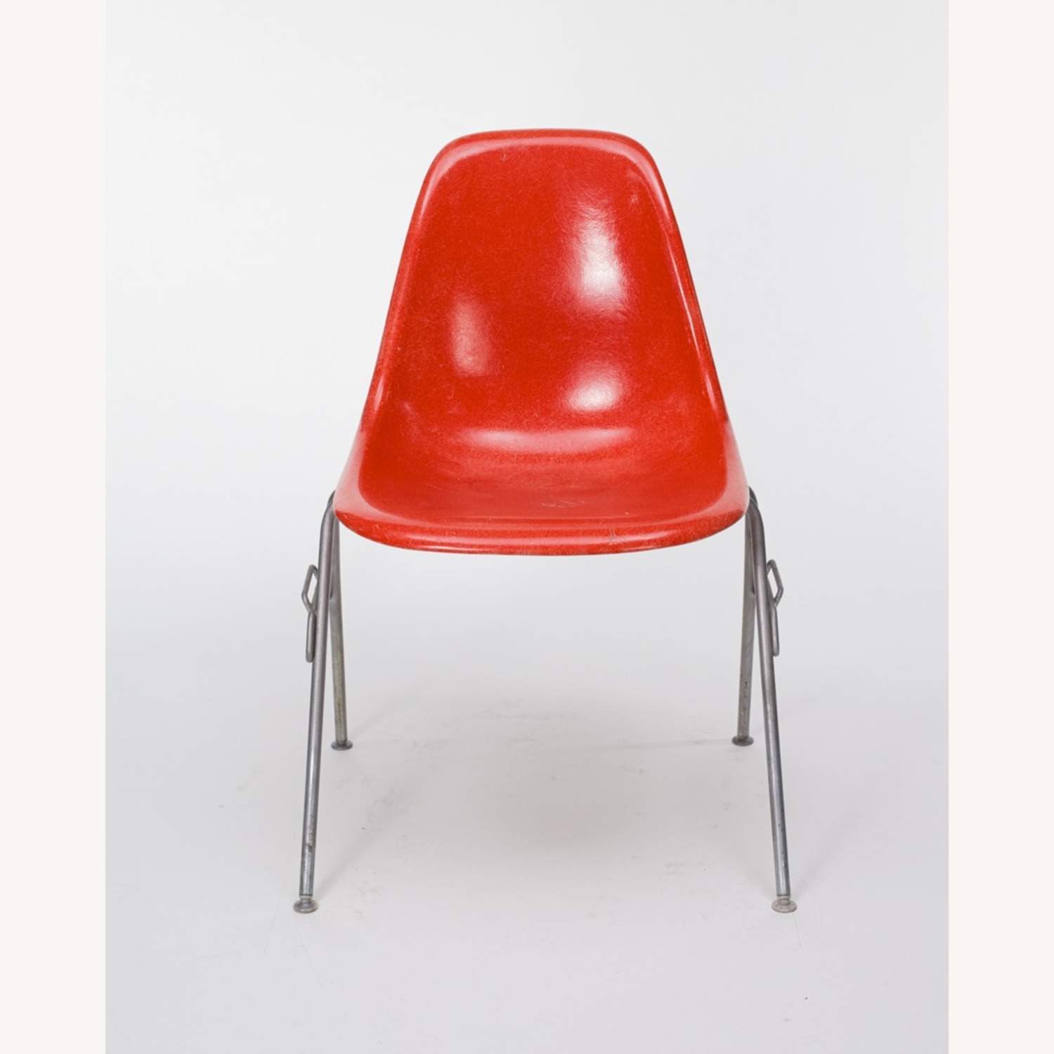 Red Eames Herman Miller Fiberglass Side Chair - image-2