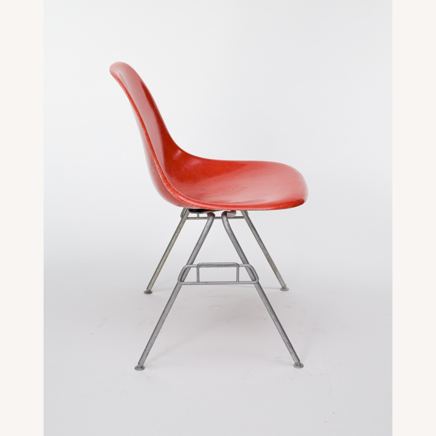 Red Eames Herman Miller Fiberglass Side Chair - image-3