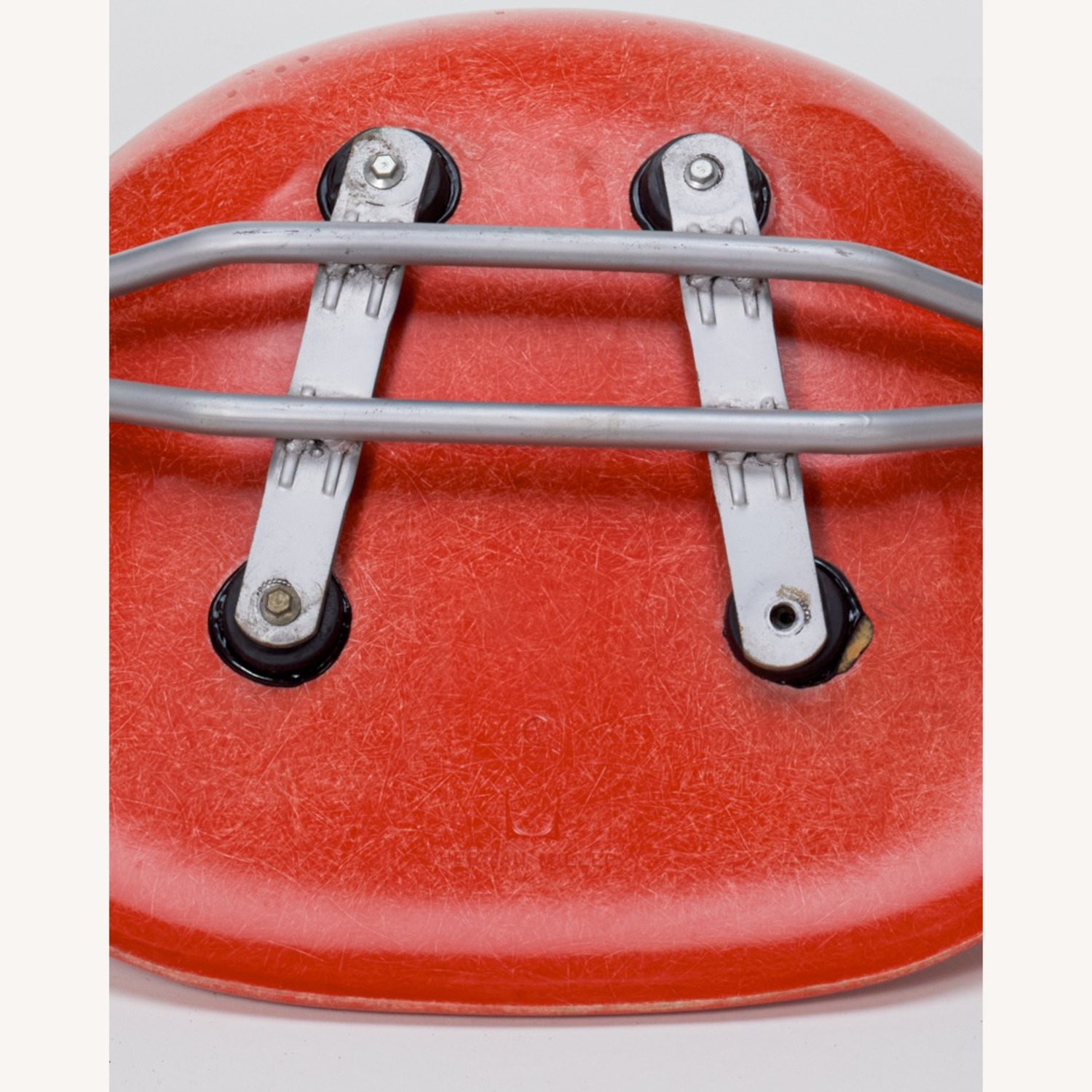 Red Eames Herman Miller Fiberglass Side Chair - image-6