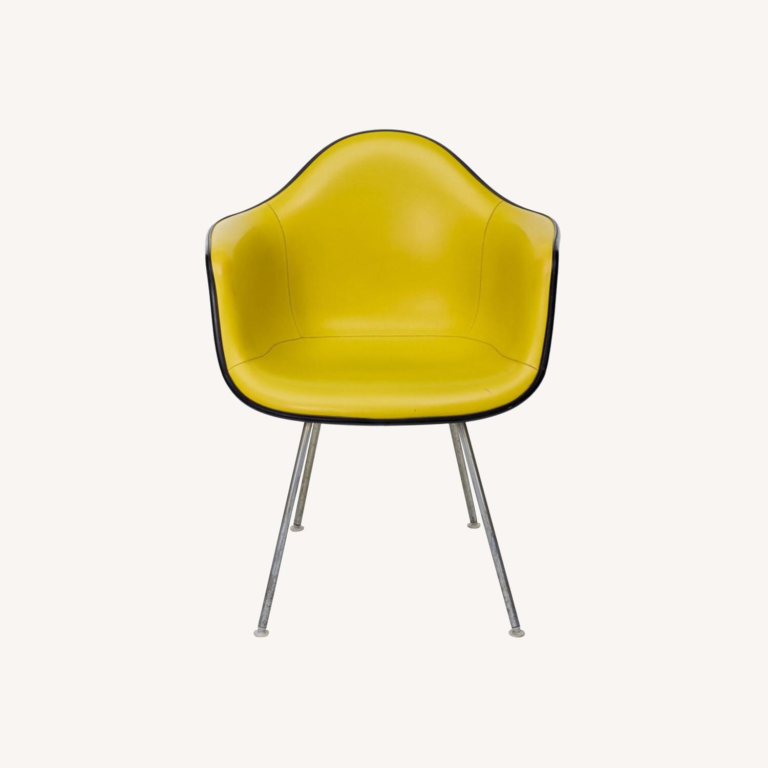 Yellow Leather Eames Herman Miller Shell Chair - AptDeco