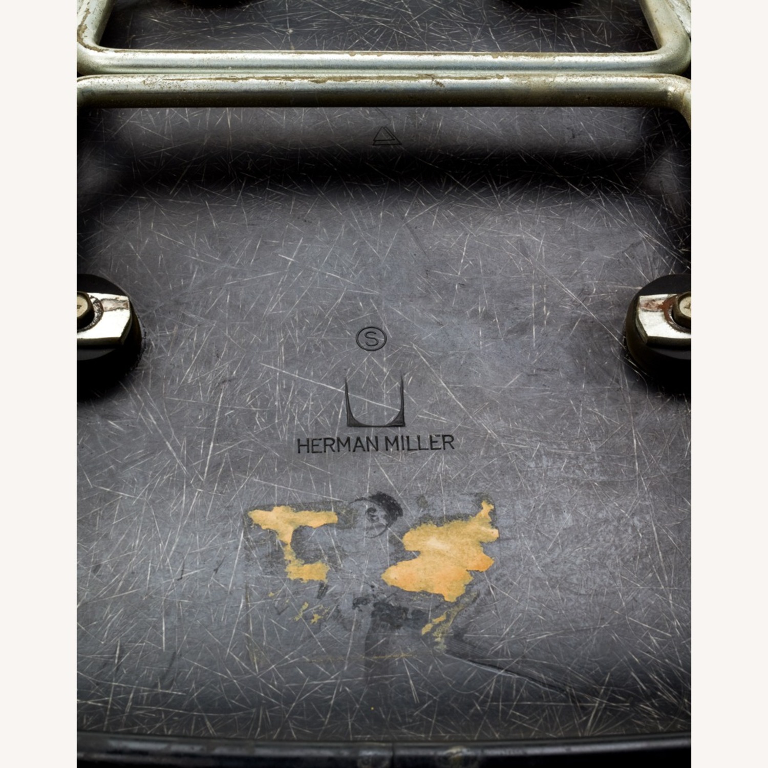 Yellow Leather Eames Herman Miller Shell Chair - image-4