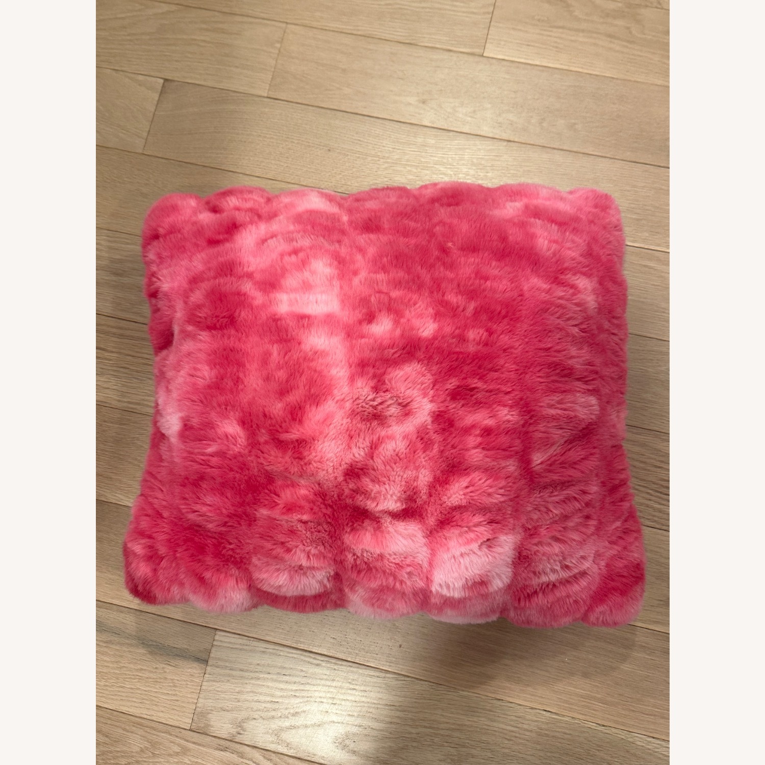 Pink Tie-dye Faux Fur Pillow - image-2