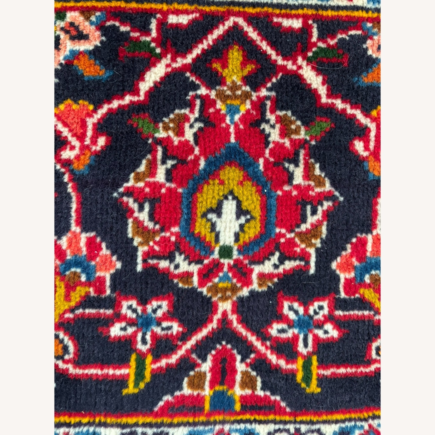 Vintage Handmade Kashan Red Wool Rug - 11' x 7.5' - image-1