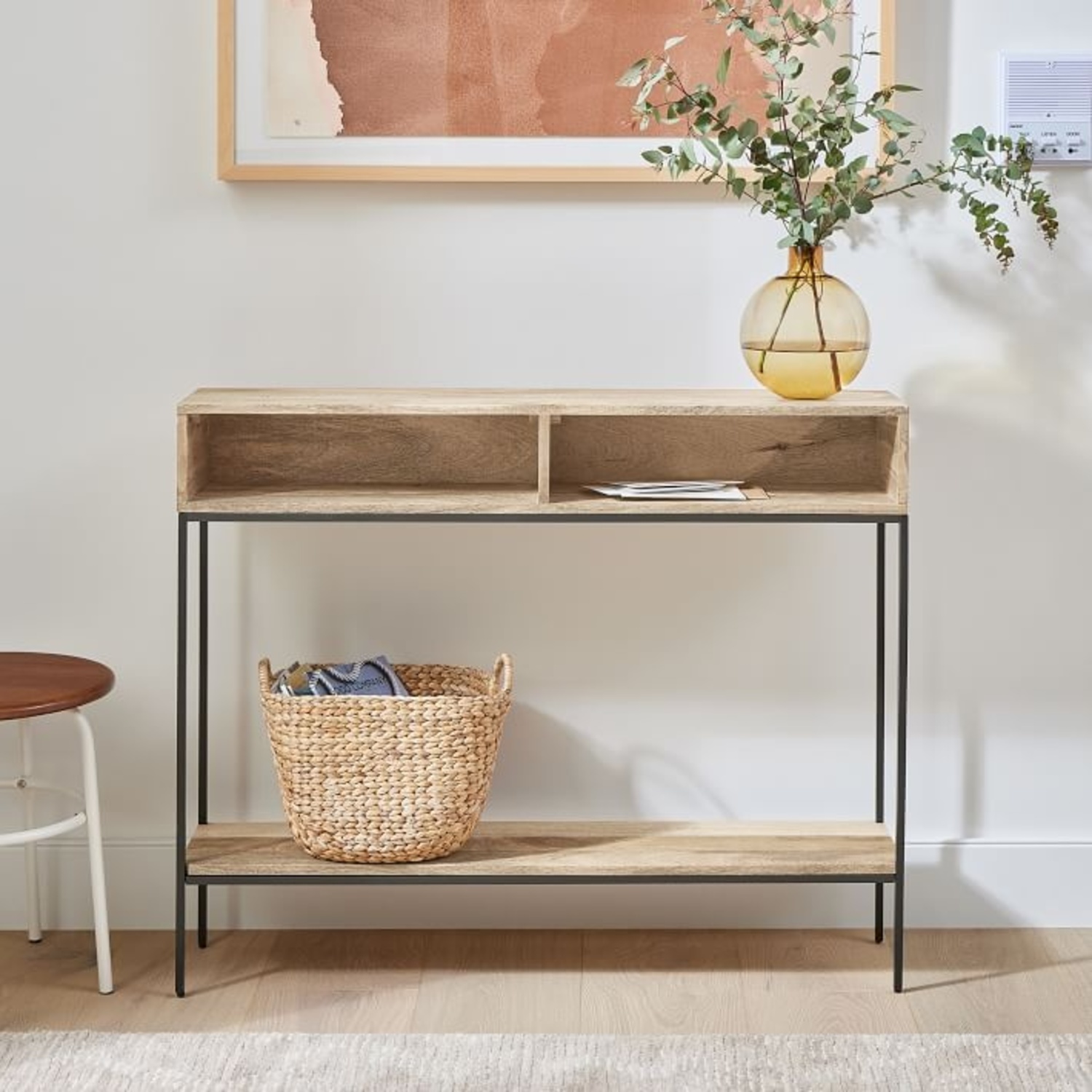 West Elm Industrial Storage Skinny Console Table - AptDeco