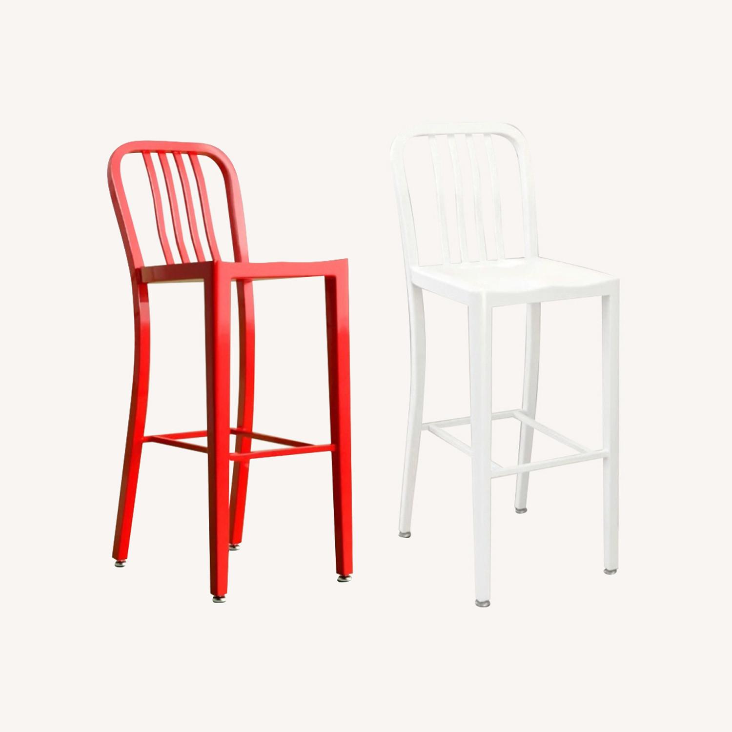 White and Red Counter Height Charis - image-0