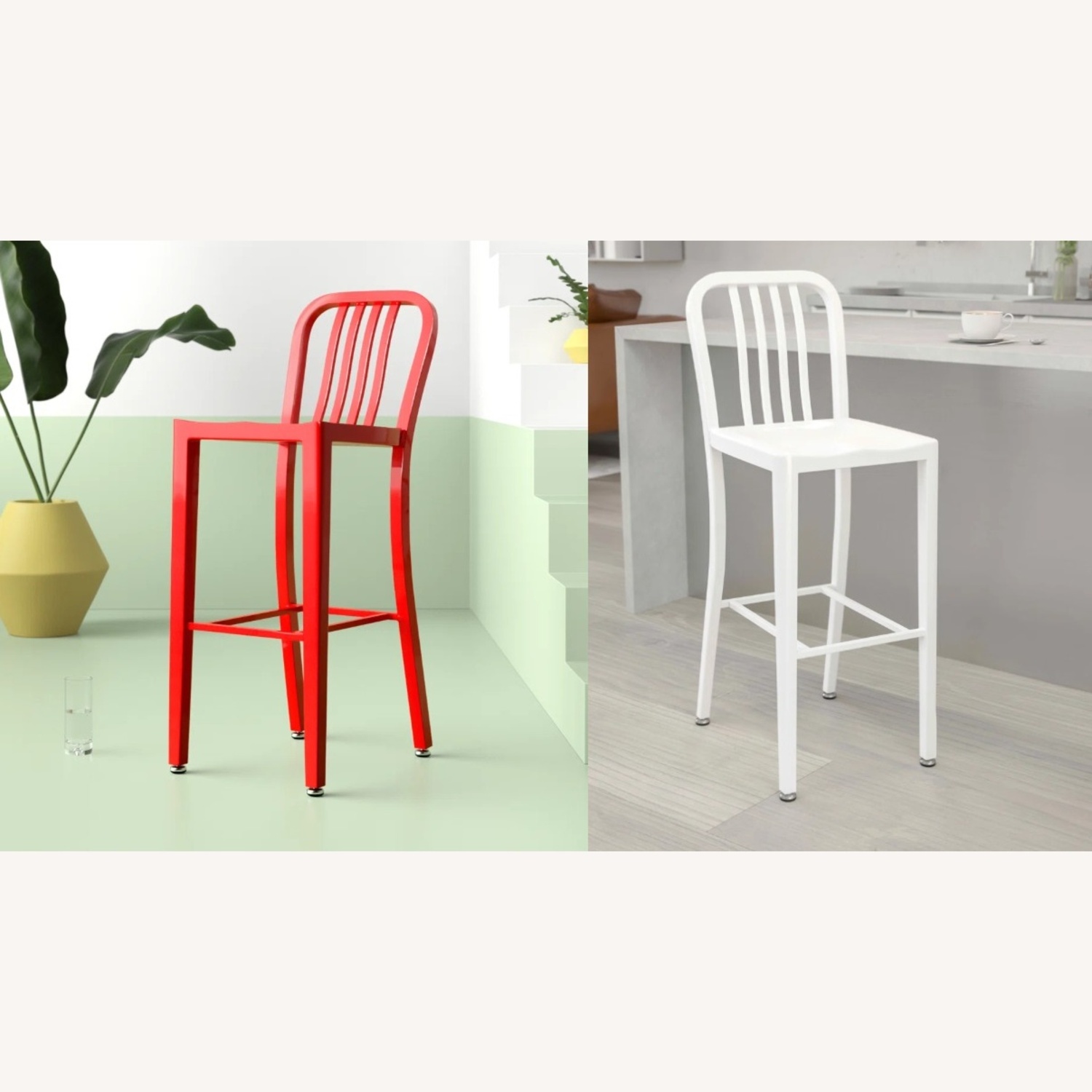 White and Red Counter Height Charis - image-5