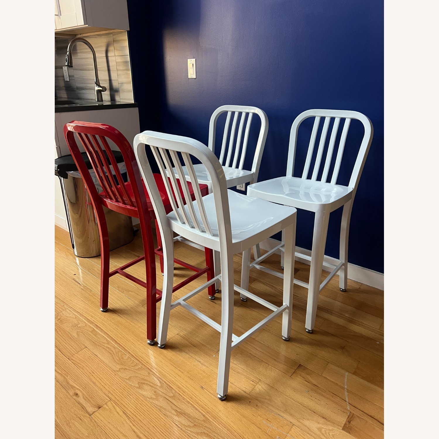 White and Red Counter Height Charis - image-2