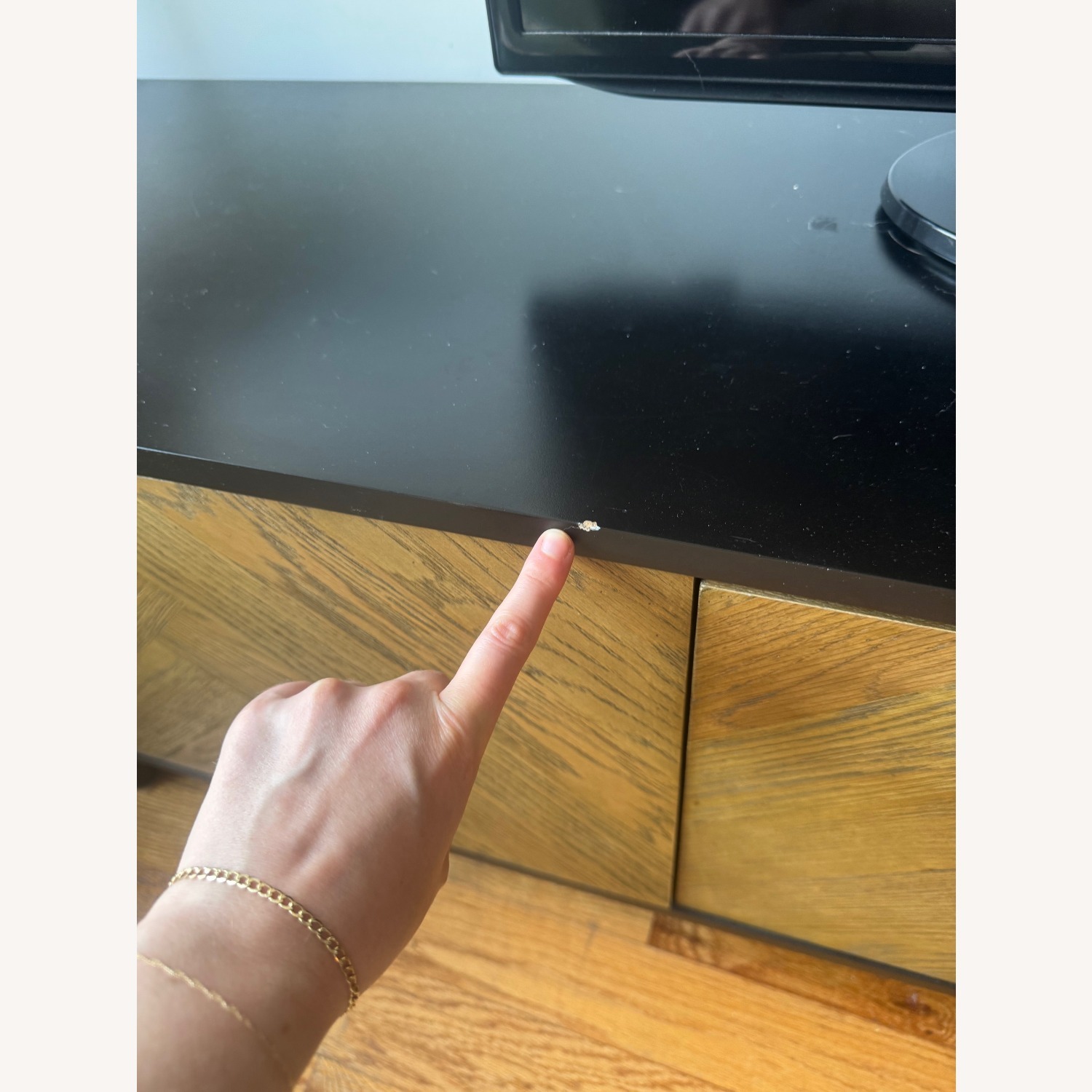 West Elm Chevron Oak Media Console - image-3