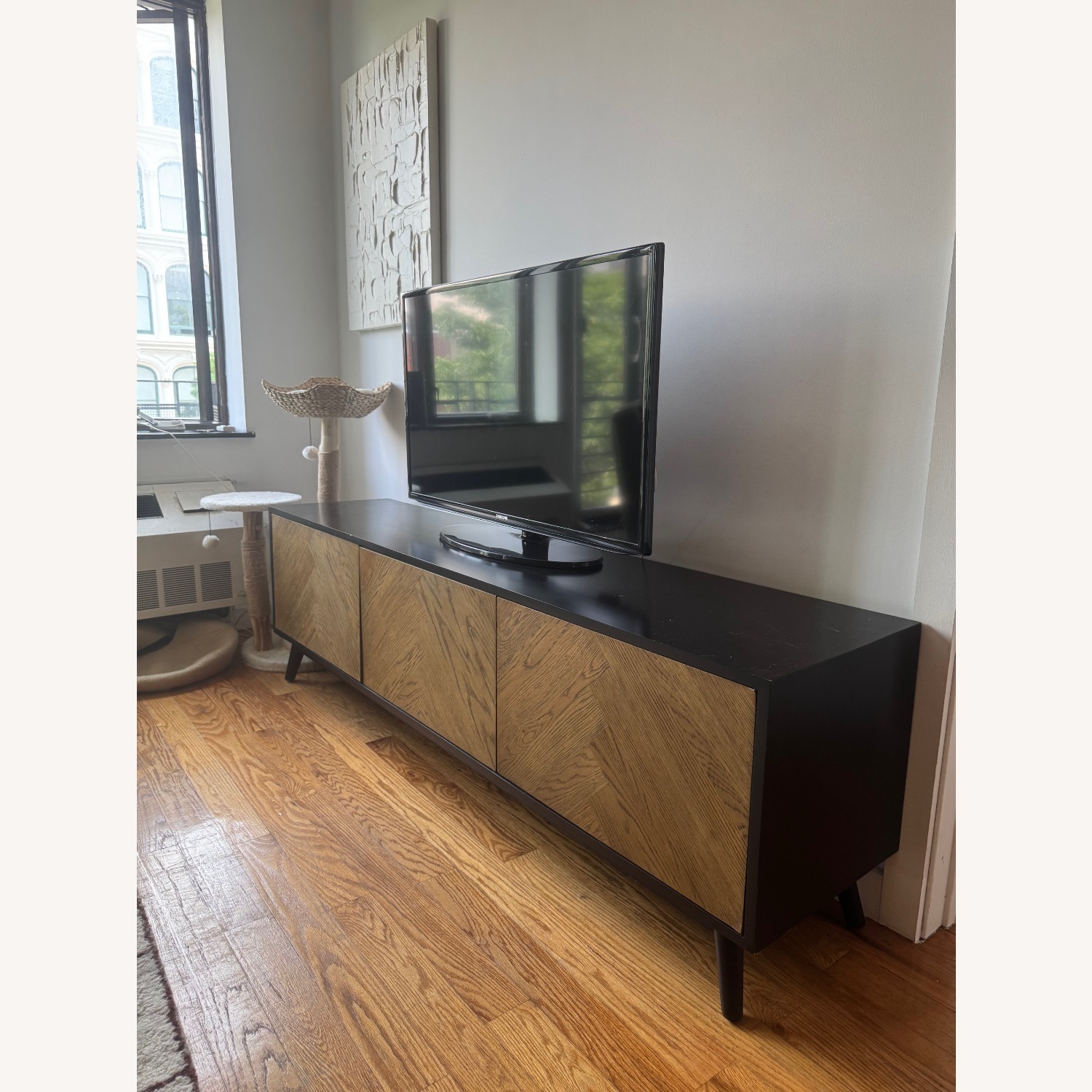 West Elm Chevron Oak Media Console - image-2