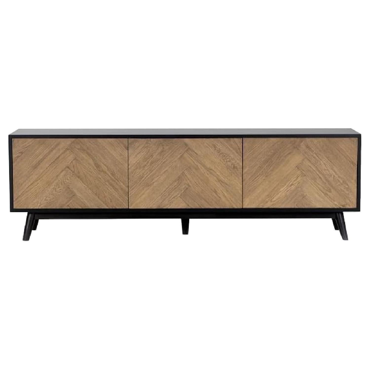 West Elm Chevron Oak Media Console - image-4