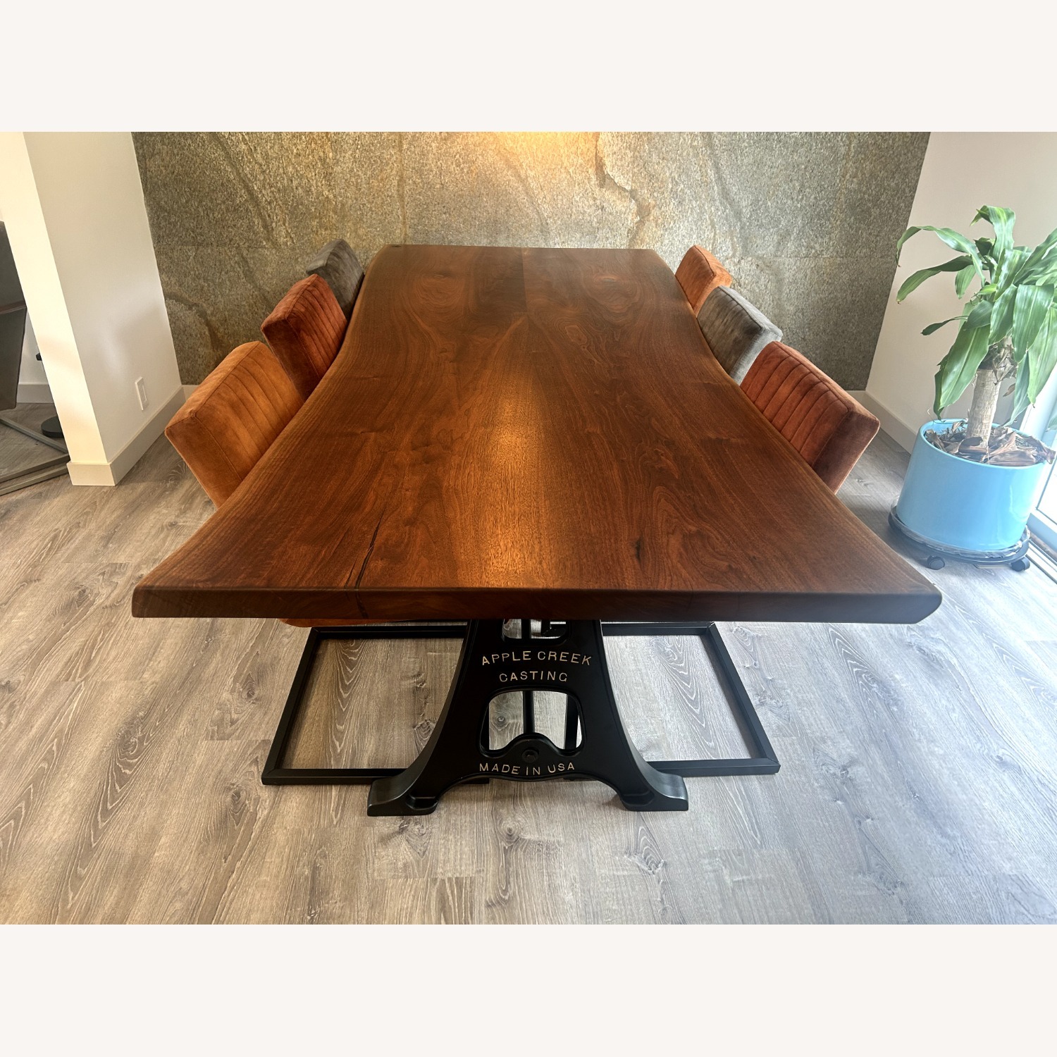 Black Walnut Dining Table W 6 Chairs - image-1