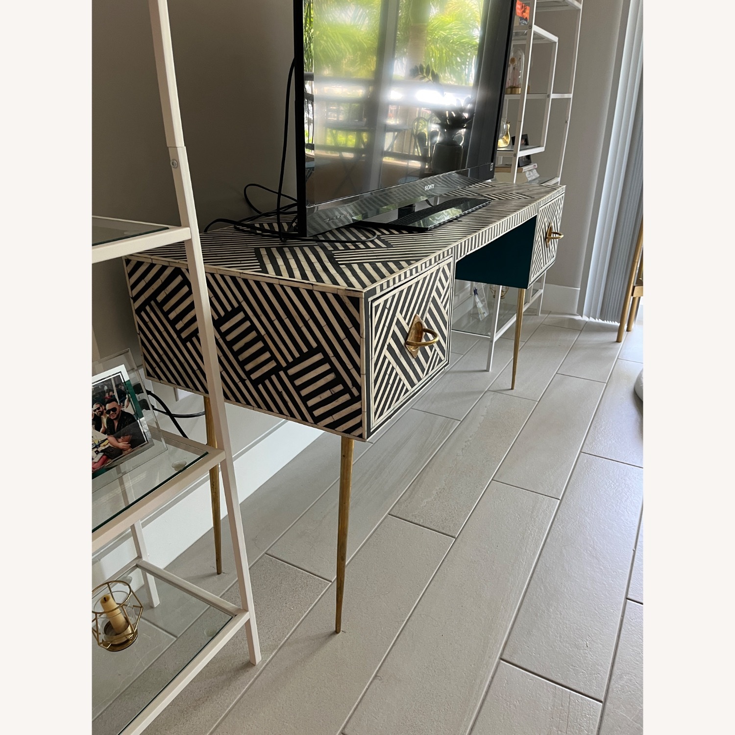 Bone-Inlay Desk / TV Console - image-4